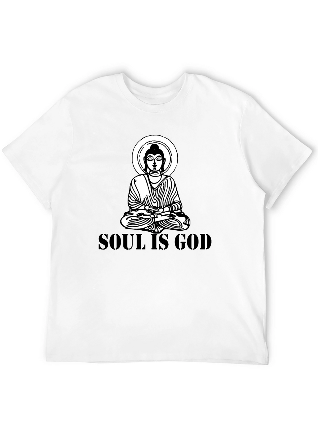 Soul is God Buddha Graphic Black T-Shirt