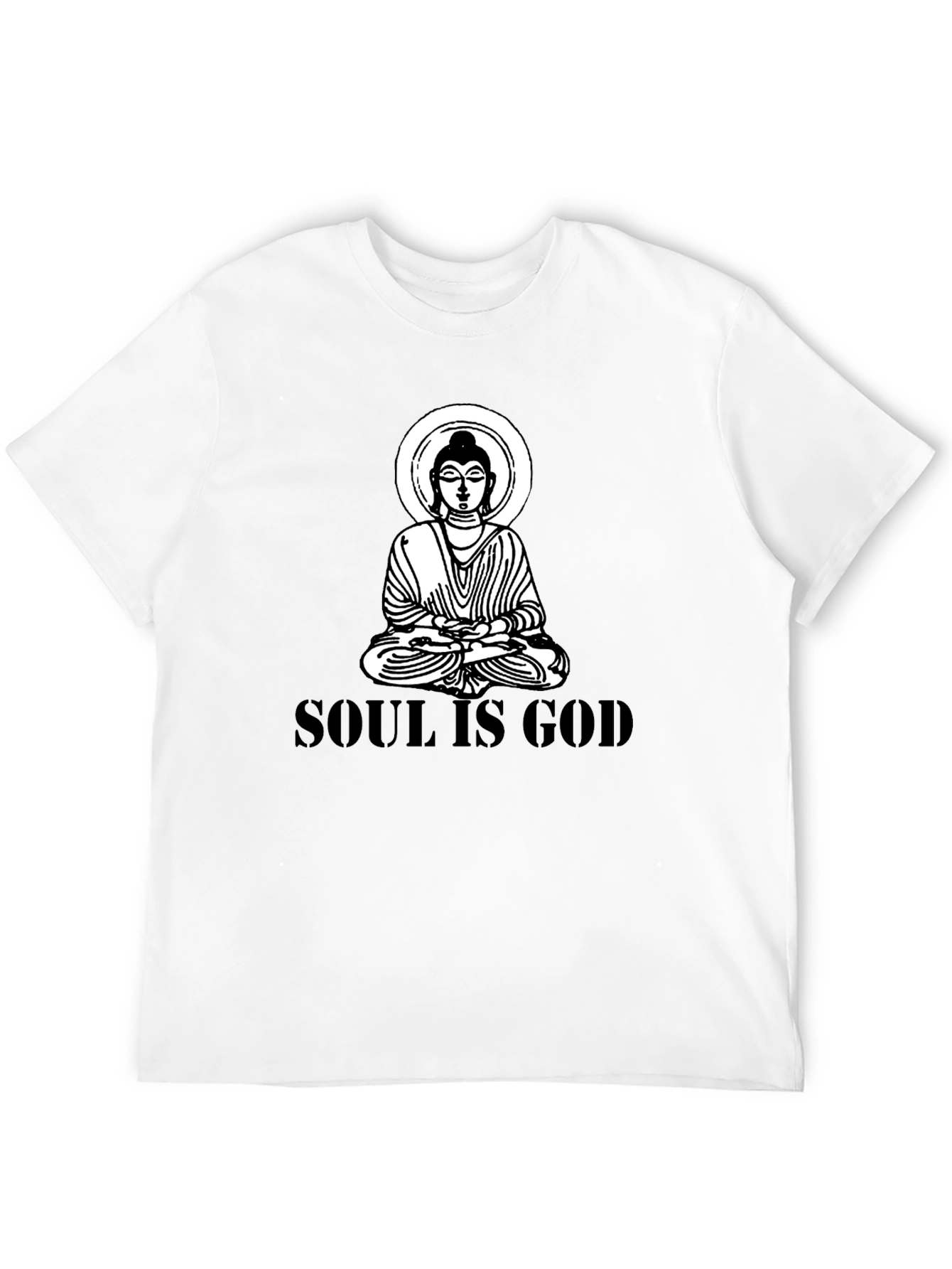 Soul is God Buddha Graphic Black T-Shirt