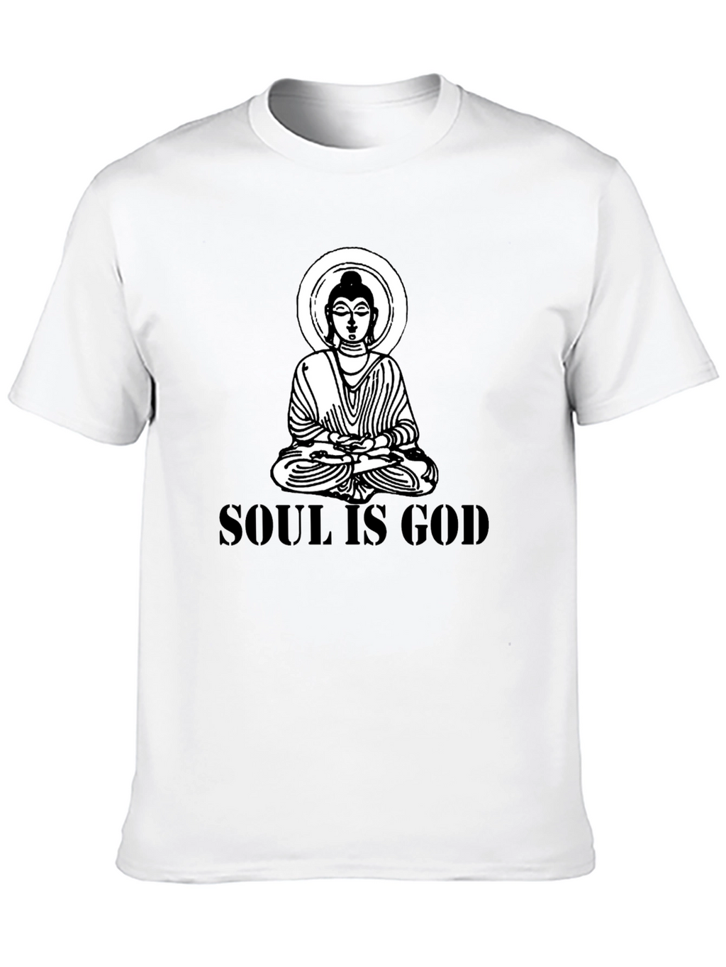 Soul is God Buddha Graphic Black T-Shirt