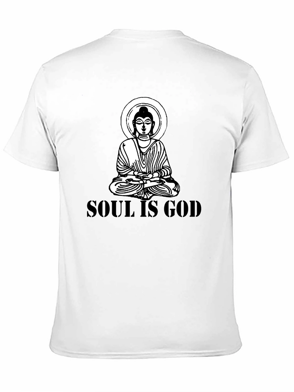 Soul is God Buddha Graphic Black T-Shirt