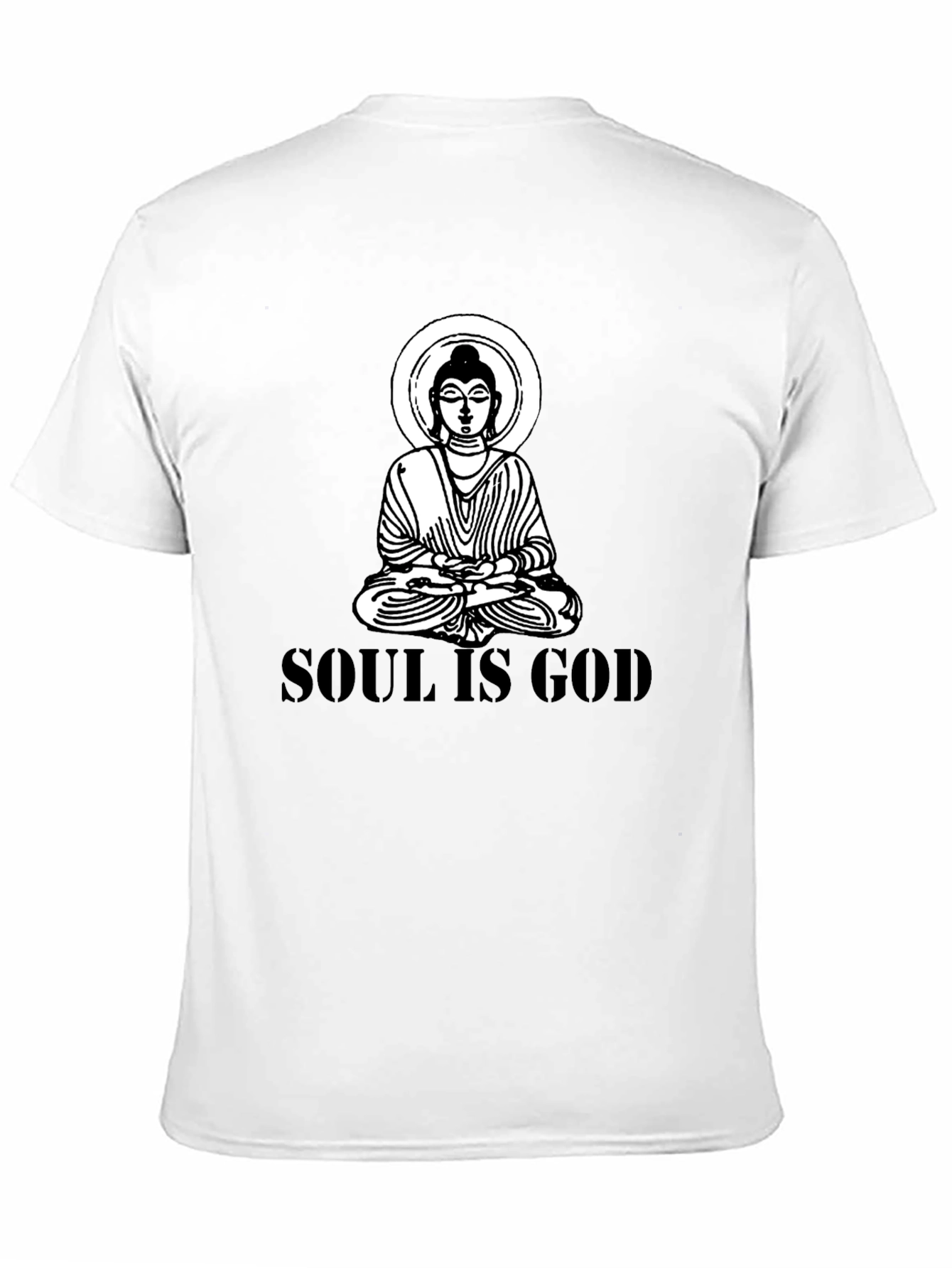 Soul is God Buddha Graphic Black T-Shirt