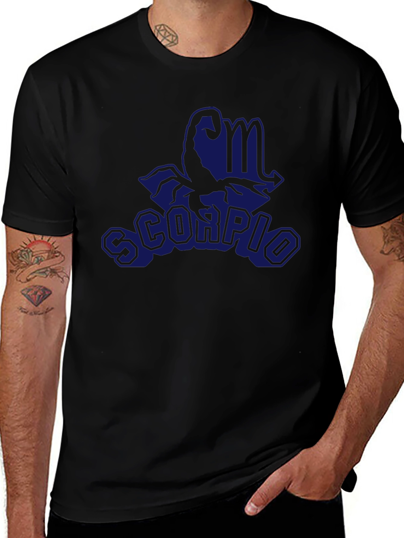 Scorpio Zodiac Graphic Tee - Black Cotton Comfort