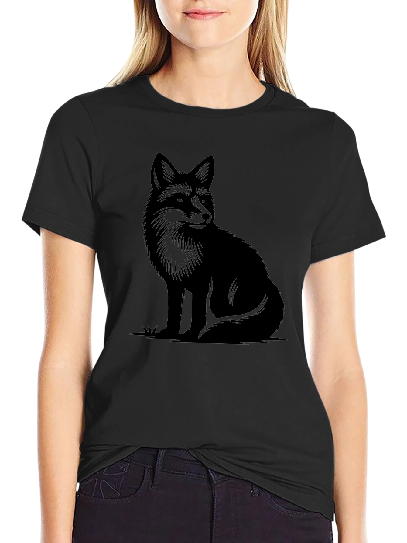 Black Fox Graphic Tee - Mens Short Sleeve Shirt