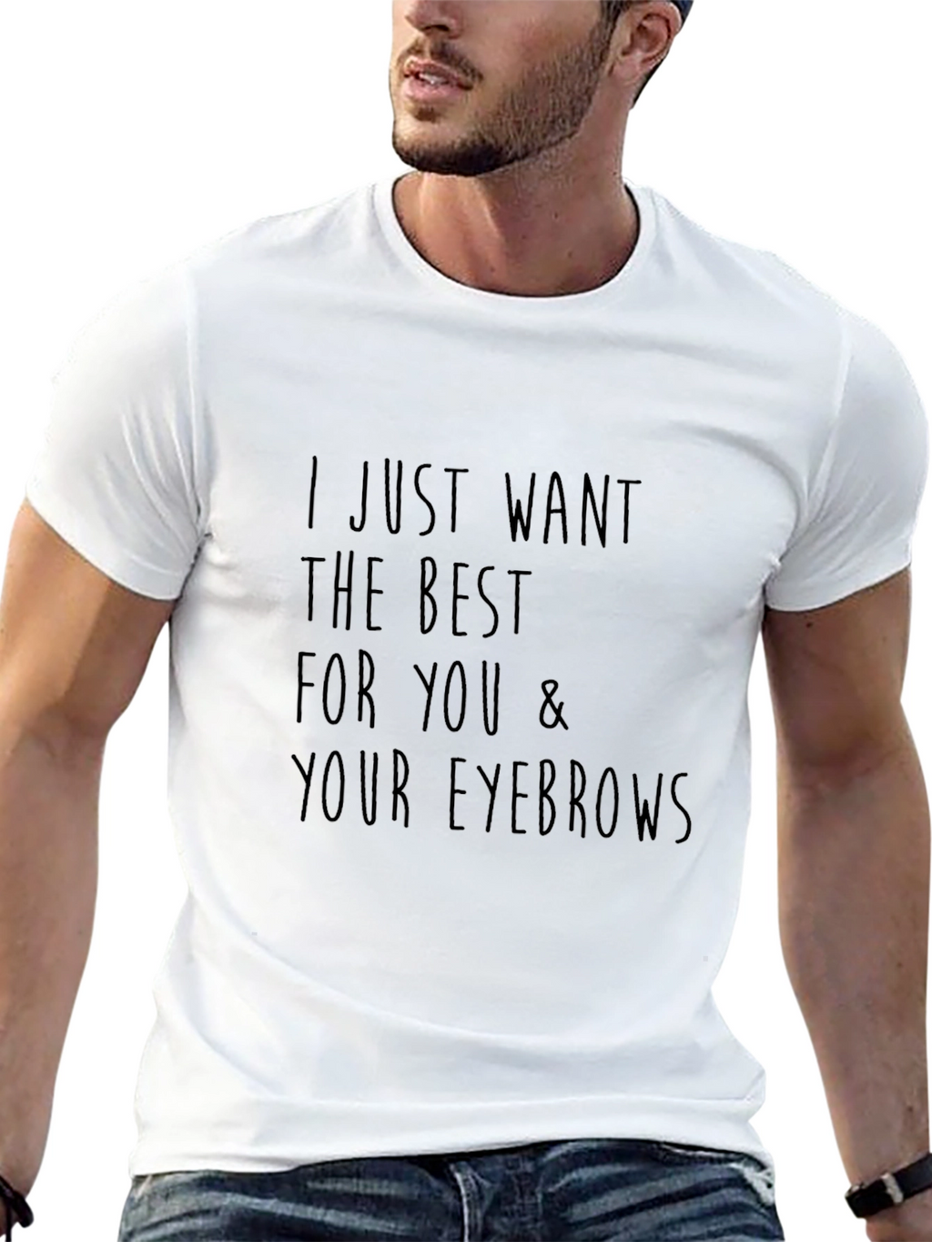 Funny Eyebrows Graphic T-Shirt - Unisex Black Tee