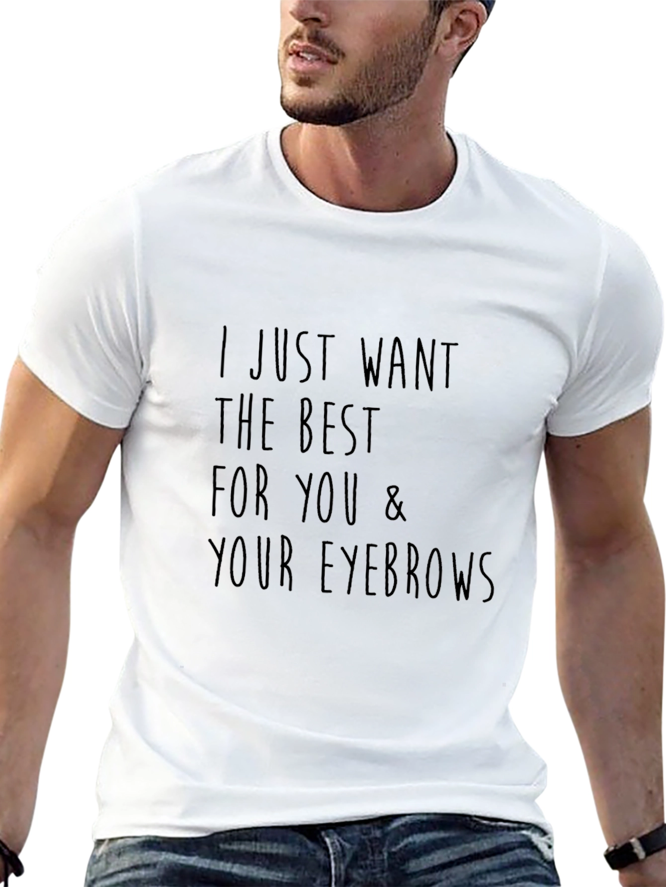 Funny Eyebrows Graphic T-Shirt - Unisex Black Tee