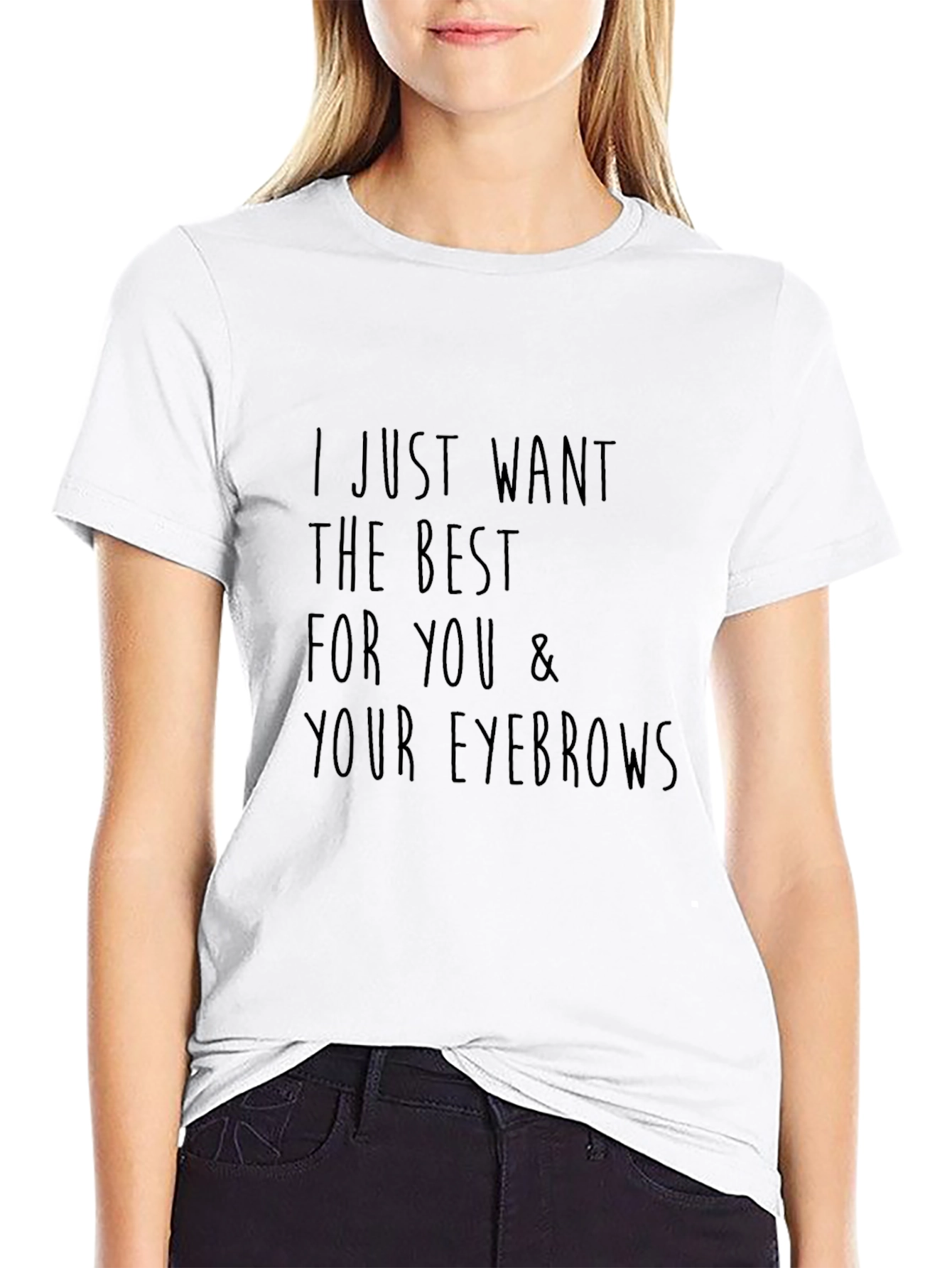 Funny Eyebrows Graphic T-Shirt - Unisex Black Tee