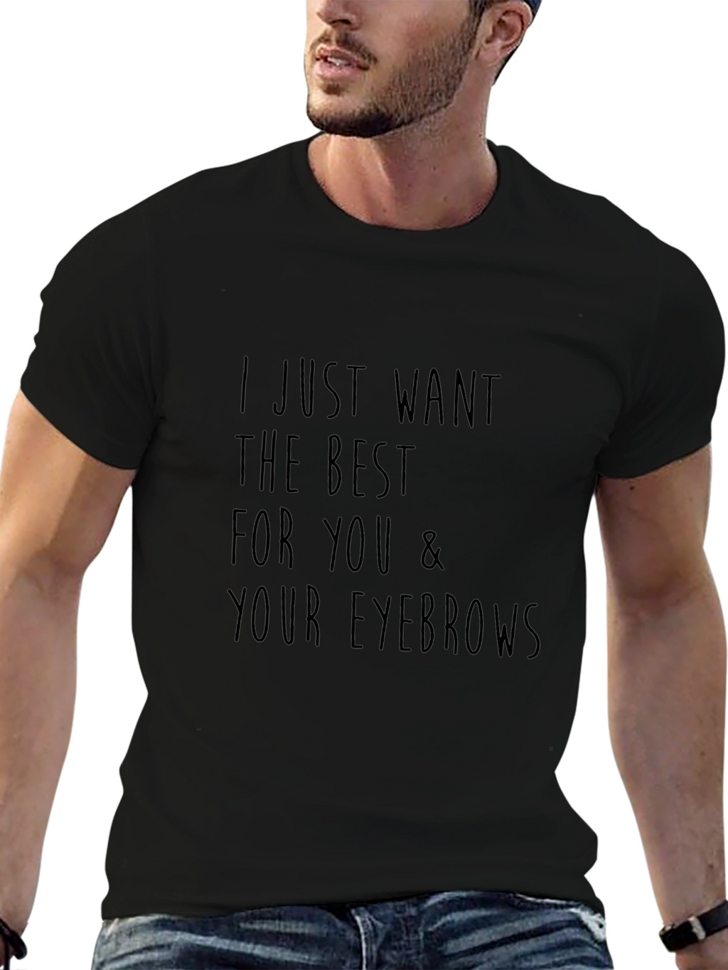 Funny Eyebrows Graphic T-Shirt - Unisex Black Tee