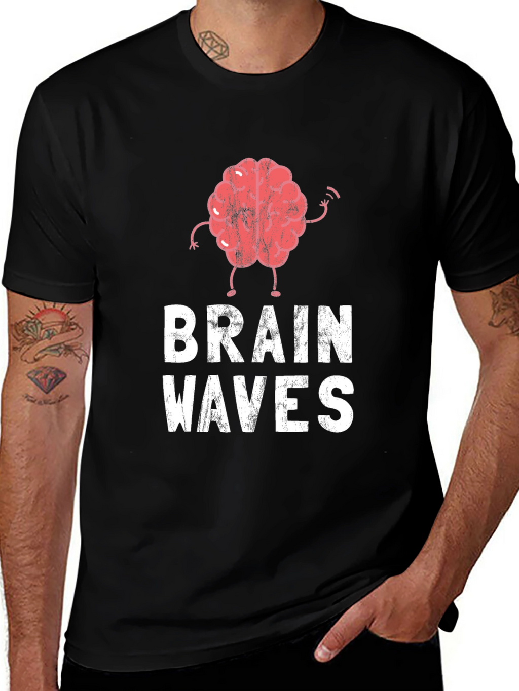 Brain Waves Graphic Tee - Black
