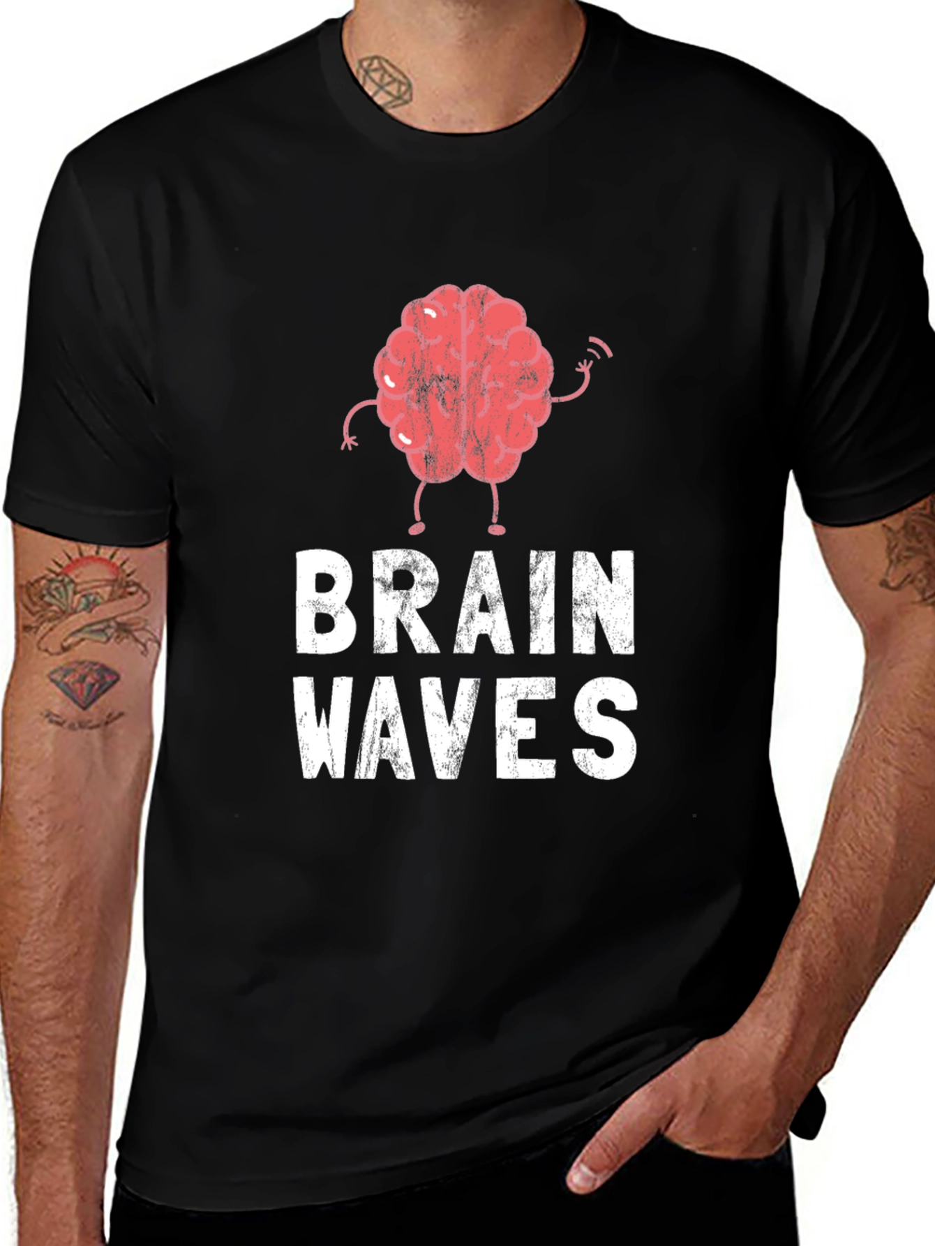 Brain Waves Graphic Tee - Black