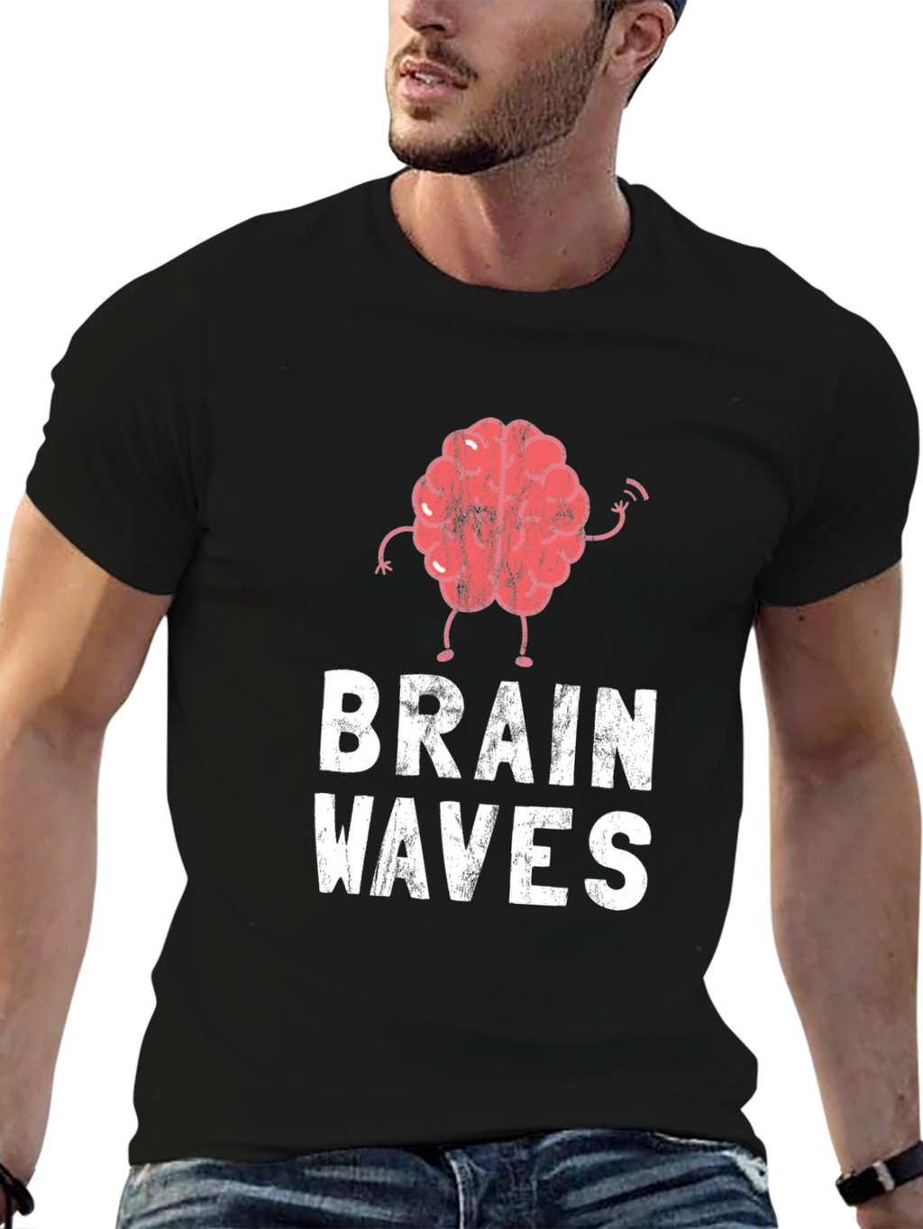 Brain Waves Graphic Tee - Black