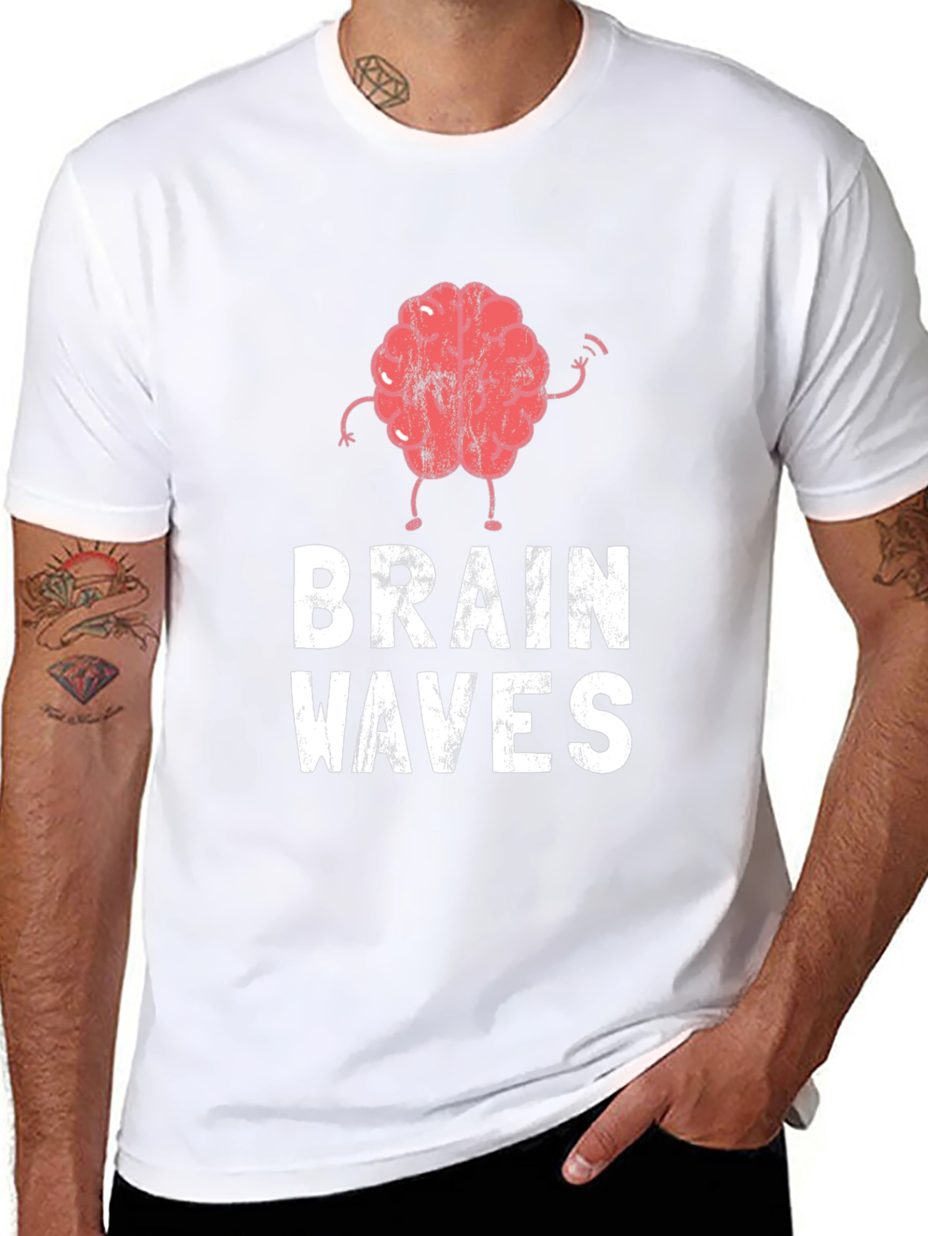 Brain Waves Graphic Tee - Black