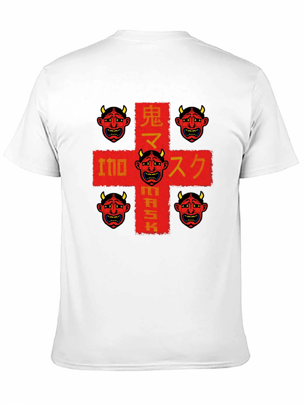 Oni Mask Graphic Tee - Japanese Demon Design