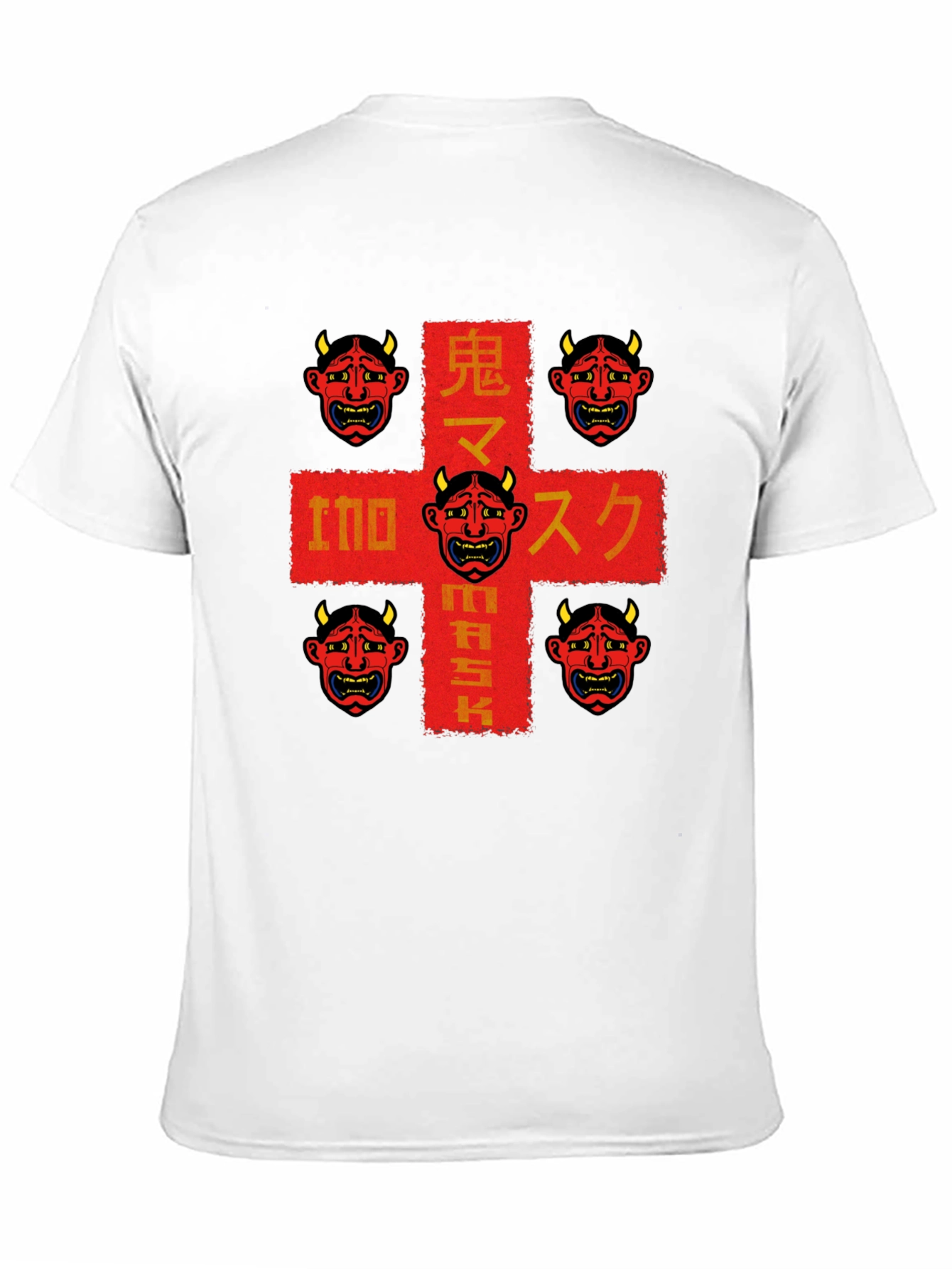 Oni Mask Graphic Tee - Japanese Demon Design