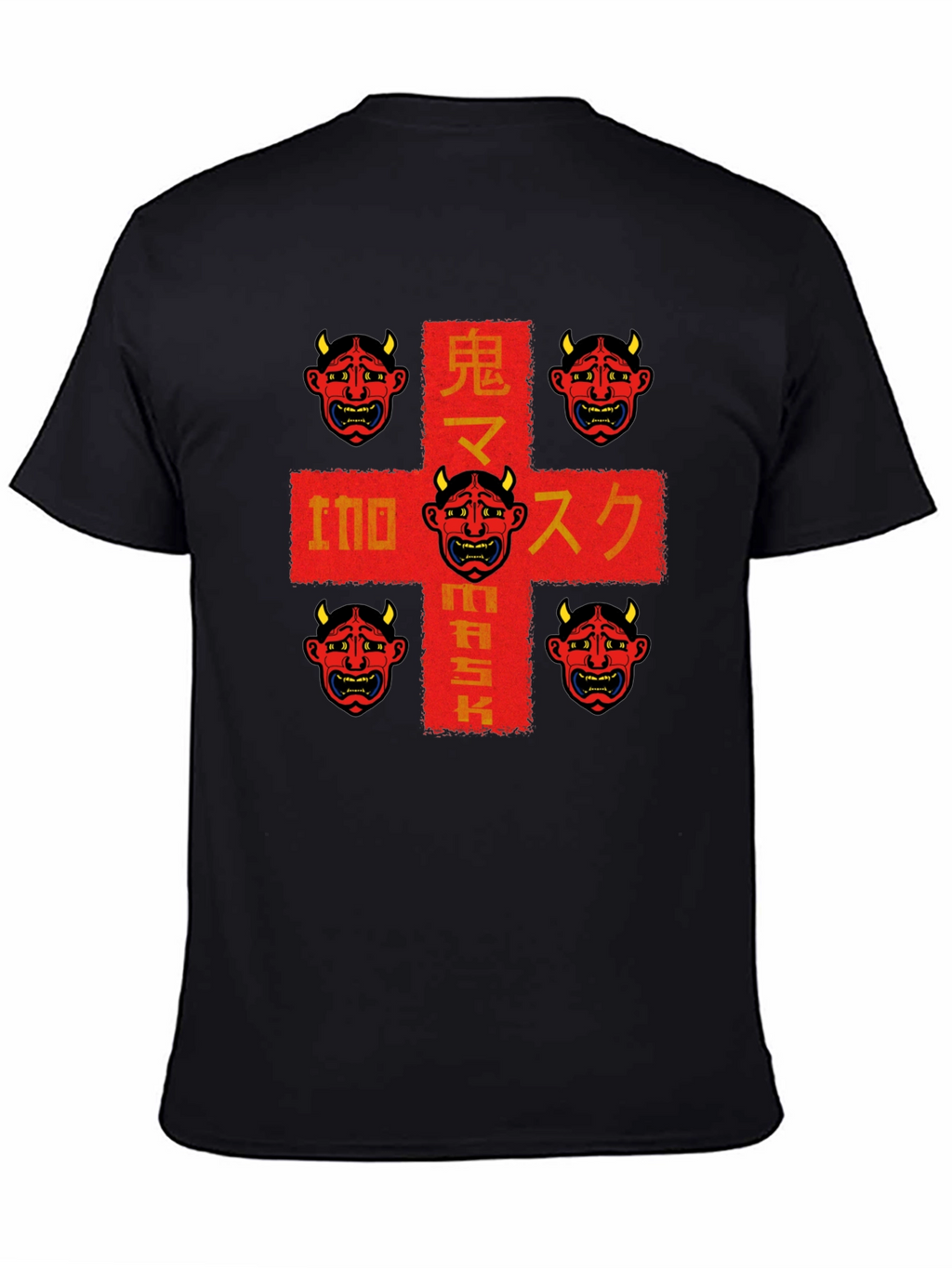 Oni Mask Graphic Tee - Japanese Demon Design
