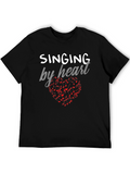Singing By Heart T-Shirt - Music Notes Heart Tee