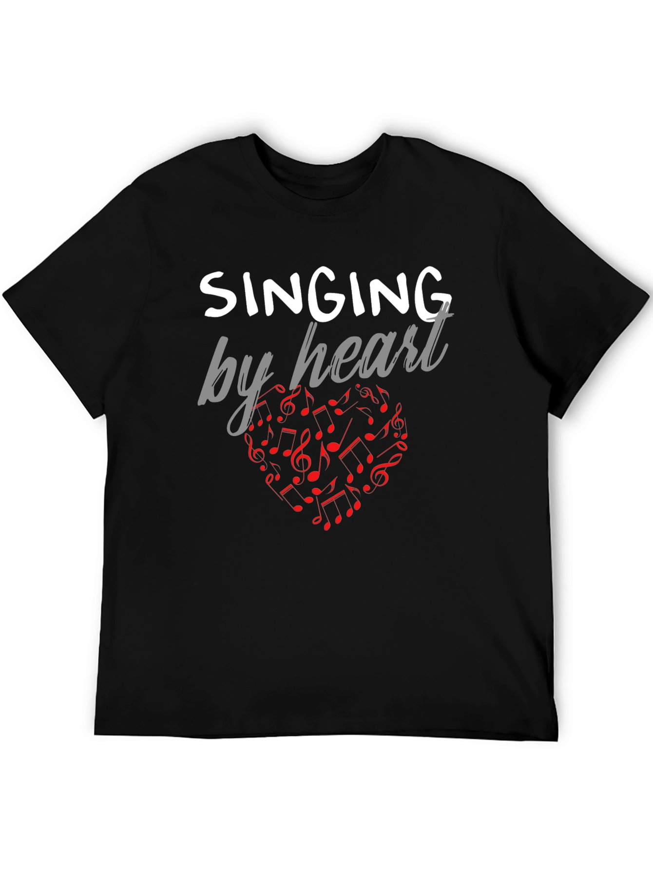 Singing By Heart T-Shirt - Music Notes Heart Tee
