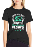 Girl Farmer Graphic T-Shirt - Black