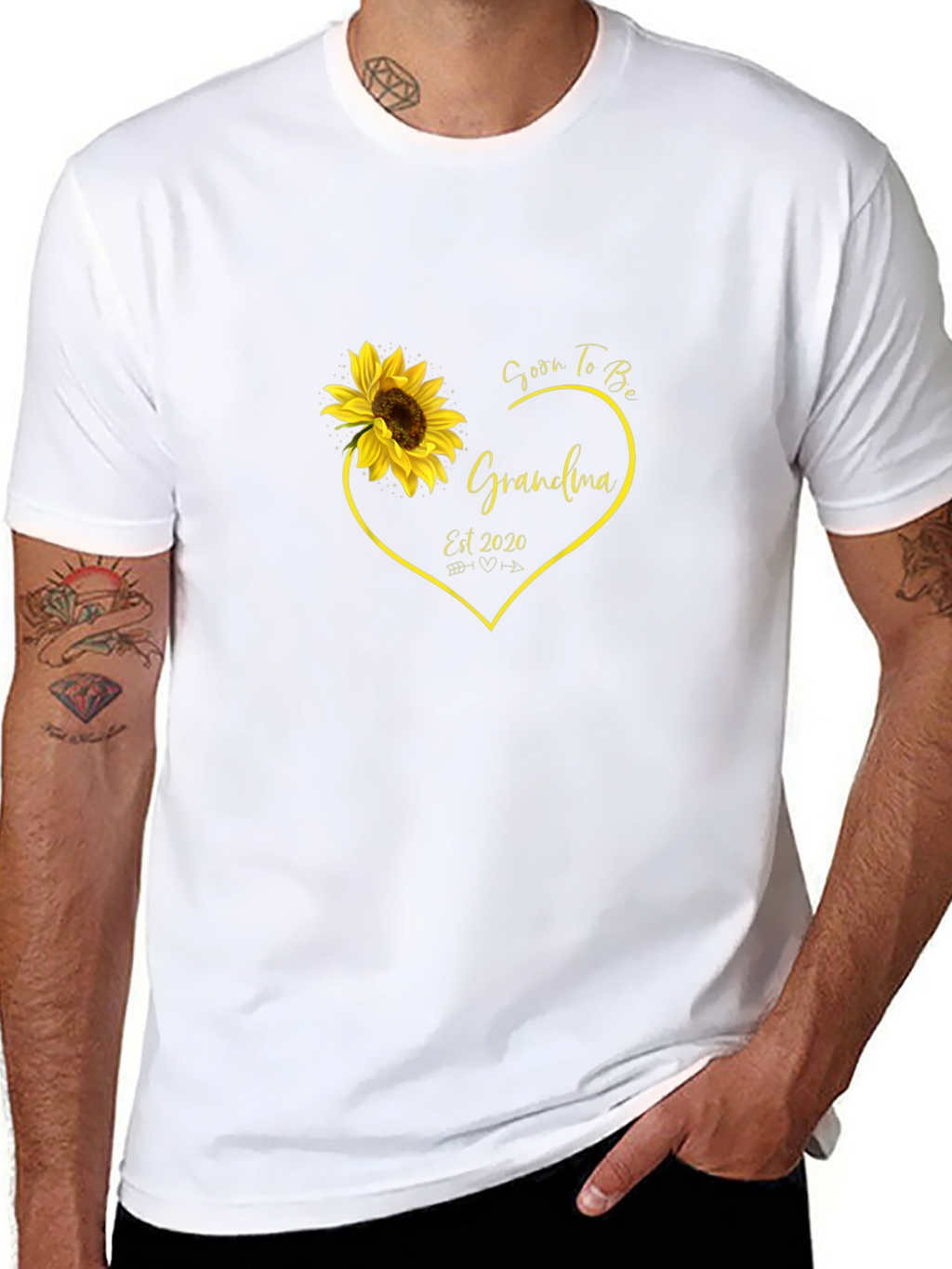 Soon to Be Grandma Sunflower Heart T-Shirt