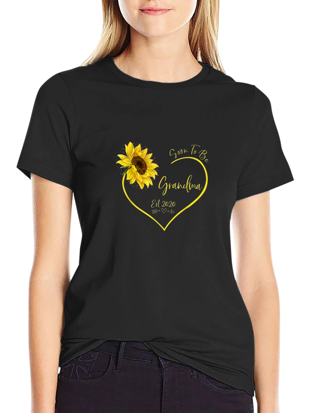 Soon to Be Grandma Sunflower Heart T-Shirt
