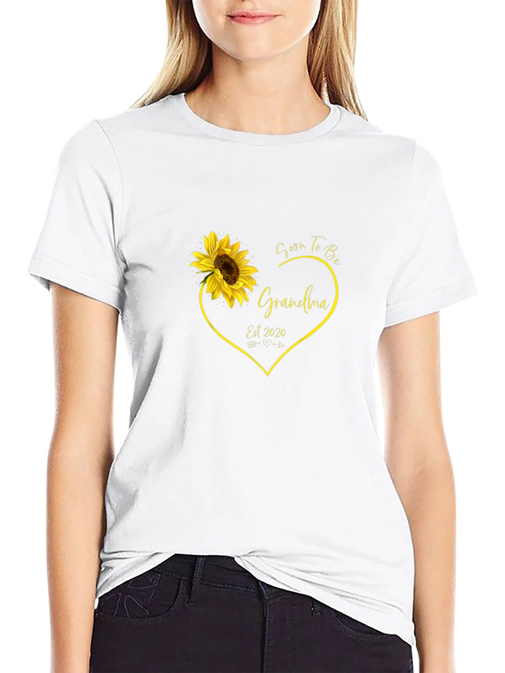 Soon to Be Grandma Sunflower Heart T-Shirt