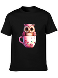 Cute Owl in Teacup T-Shirt