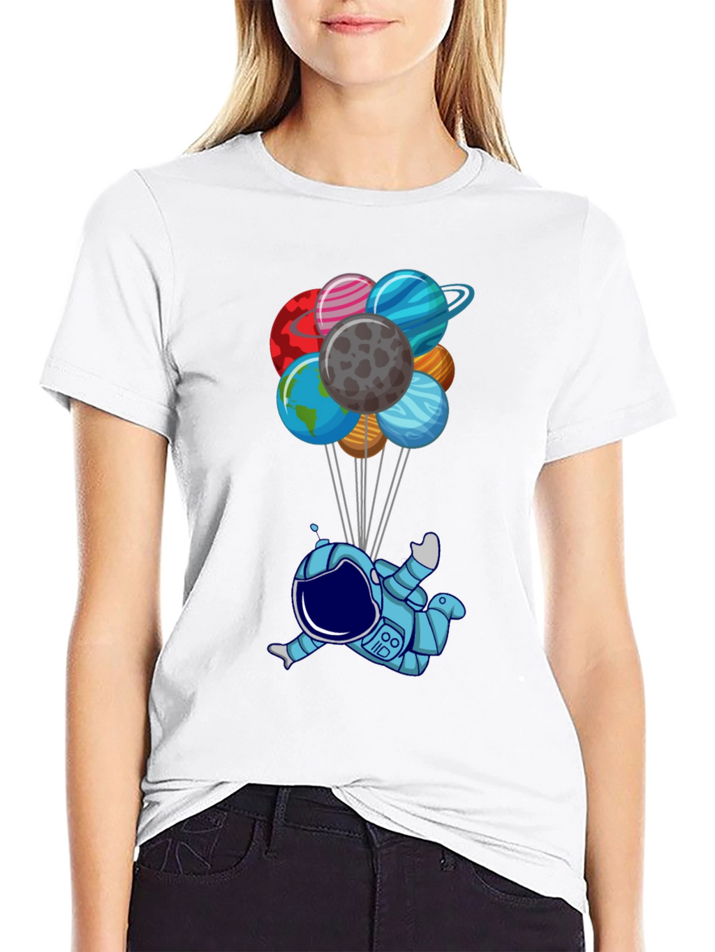 Astronaut & Planet Balloons Graphic Tee