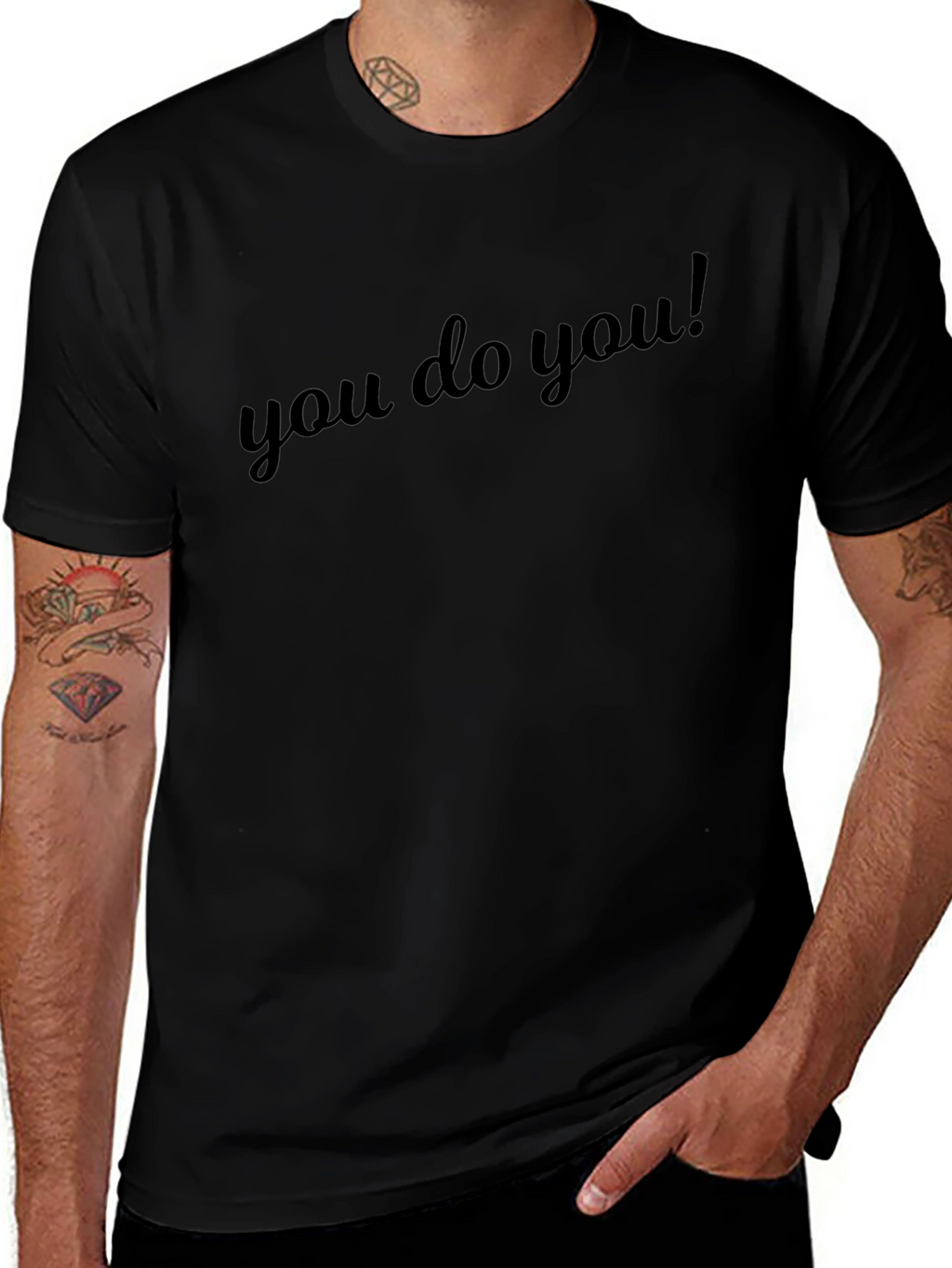 You Do You! Black Cotton Graphic Tee