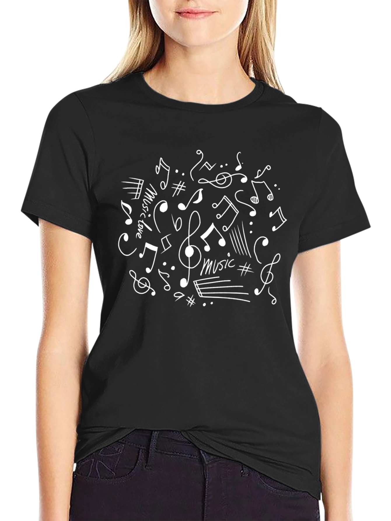 Music Notes Graphic Tee - Stylish Casual Comfort