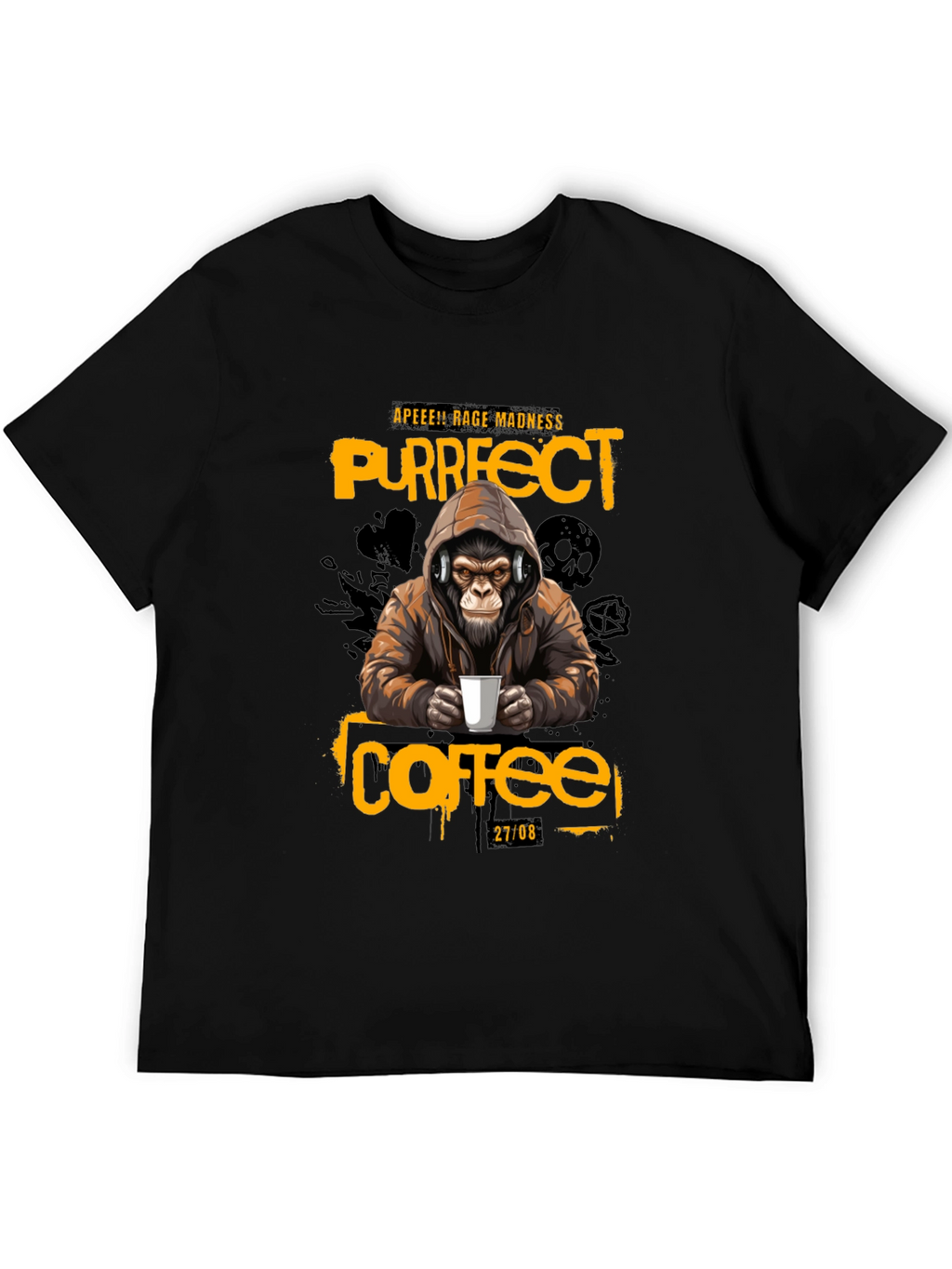 Ape Coffee T-Shirt - Purrfect Rage Madness