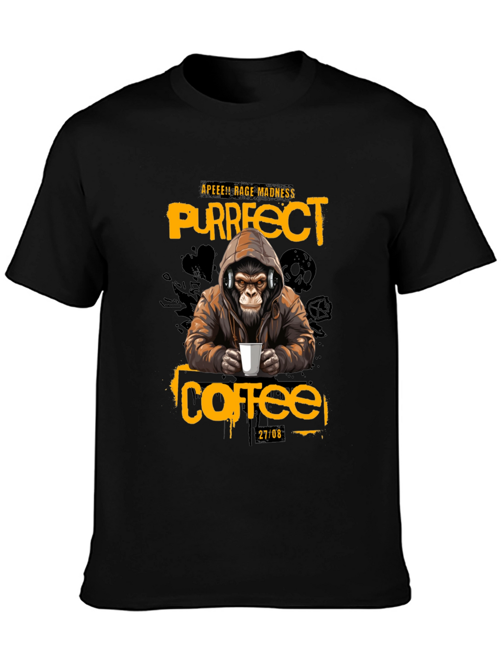 Ape Coffee T-Shirt - Purrfect Rage Madness