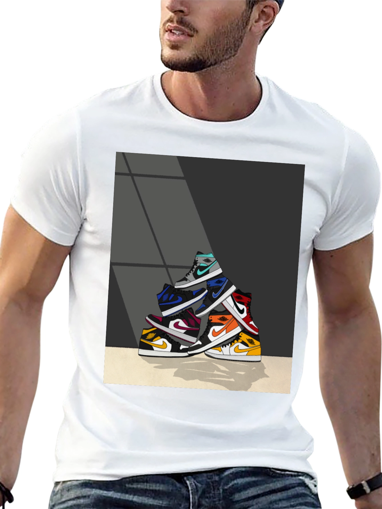 Sneaker Stack Graphic Tee - Stylish & Unique