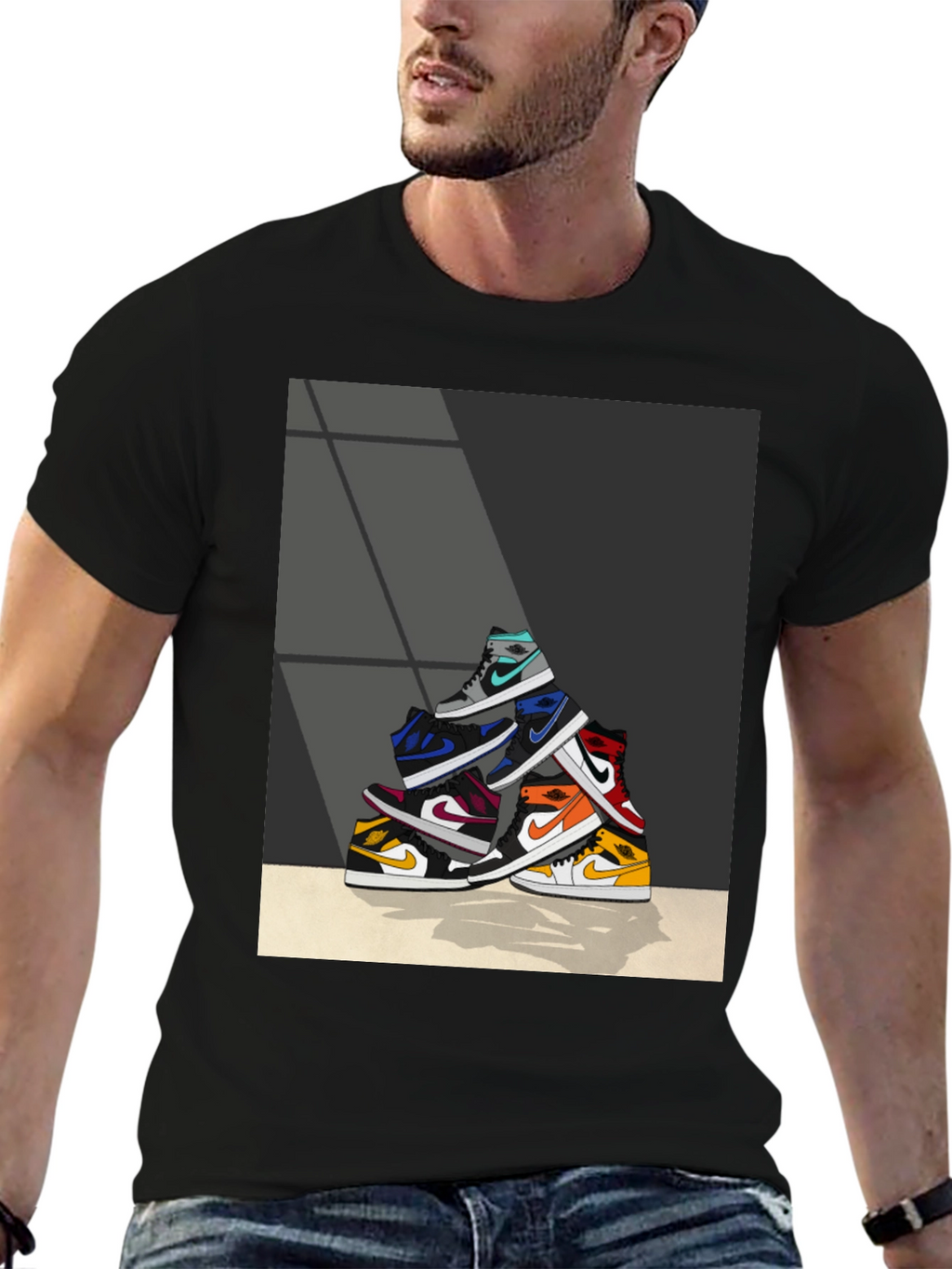 Sneaker Stack Graphic Tee - Stylish & Unique