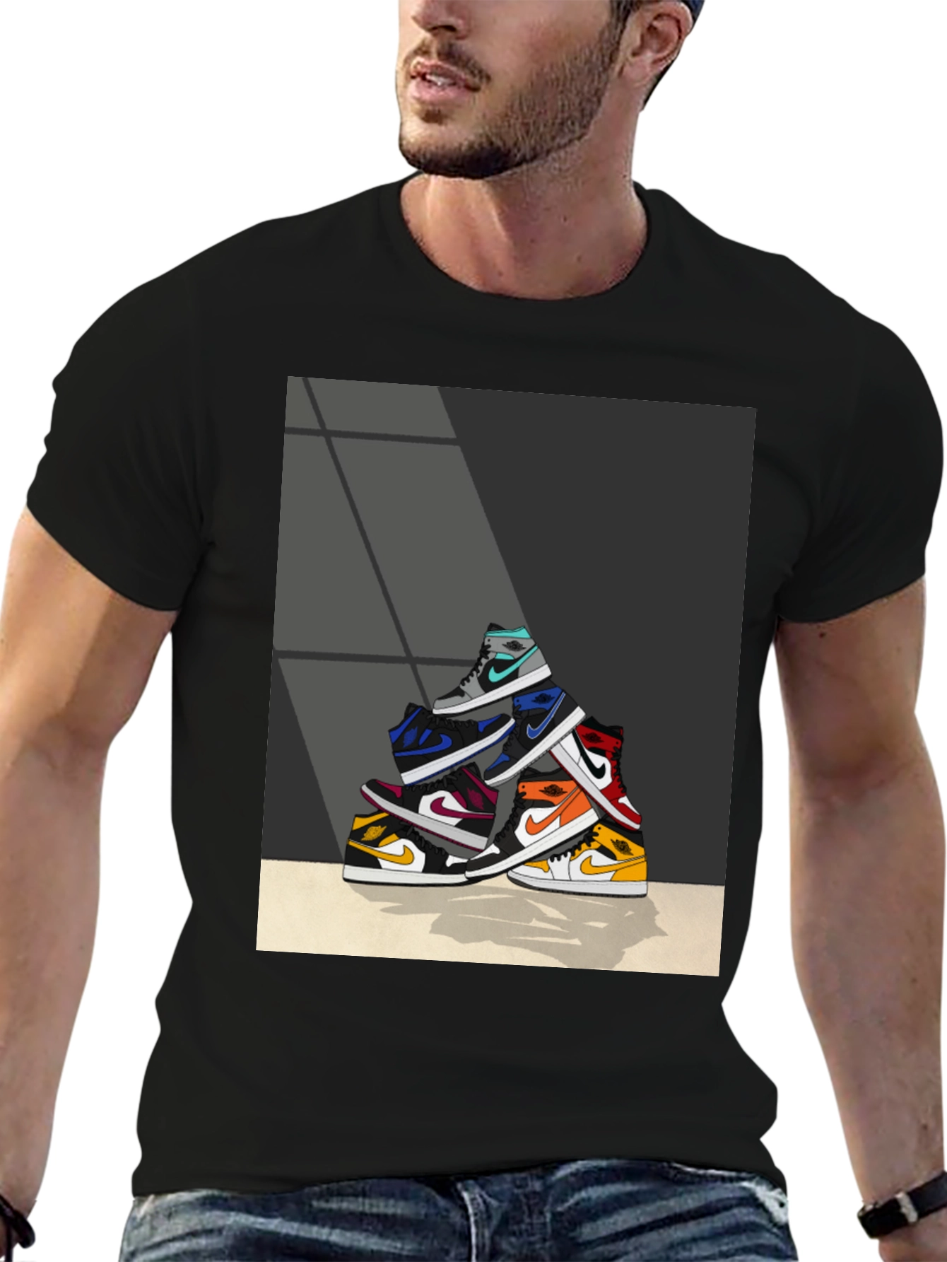 Sneaker Stack Graphic Tee - Stylish & Unique