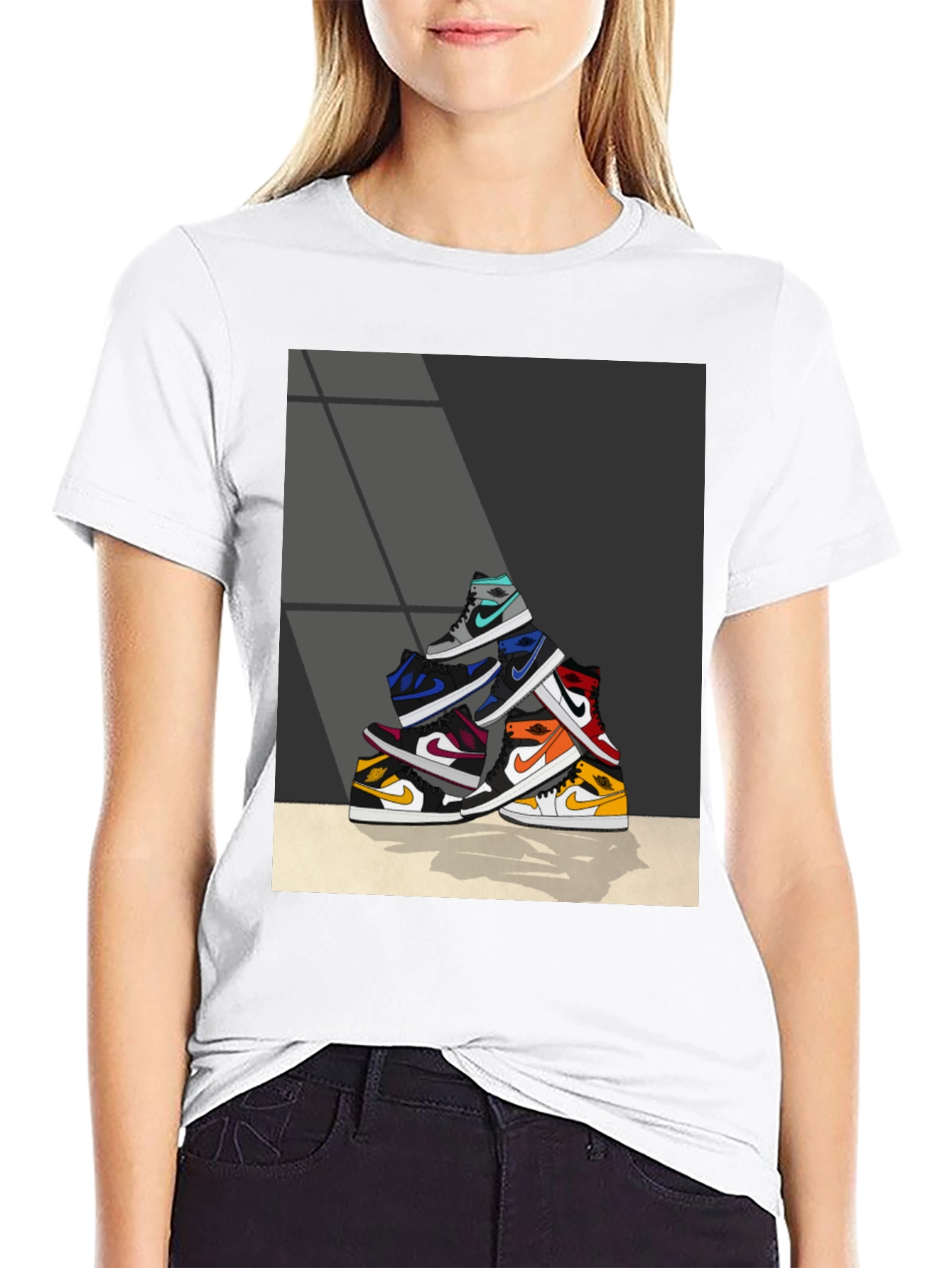 Sneaker Stack Graphic Tee - Stylish & Unique