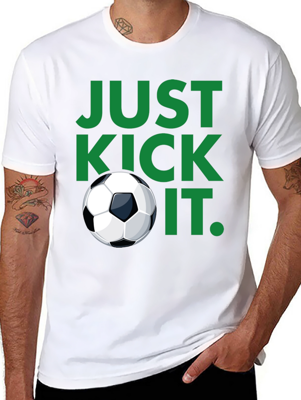 Just Kick It Black Soccer T-Shirt