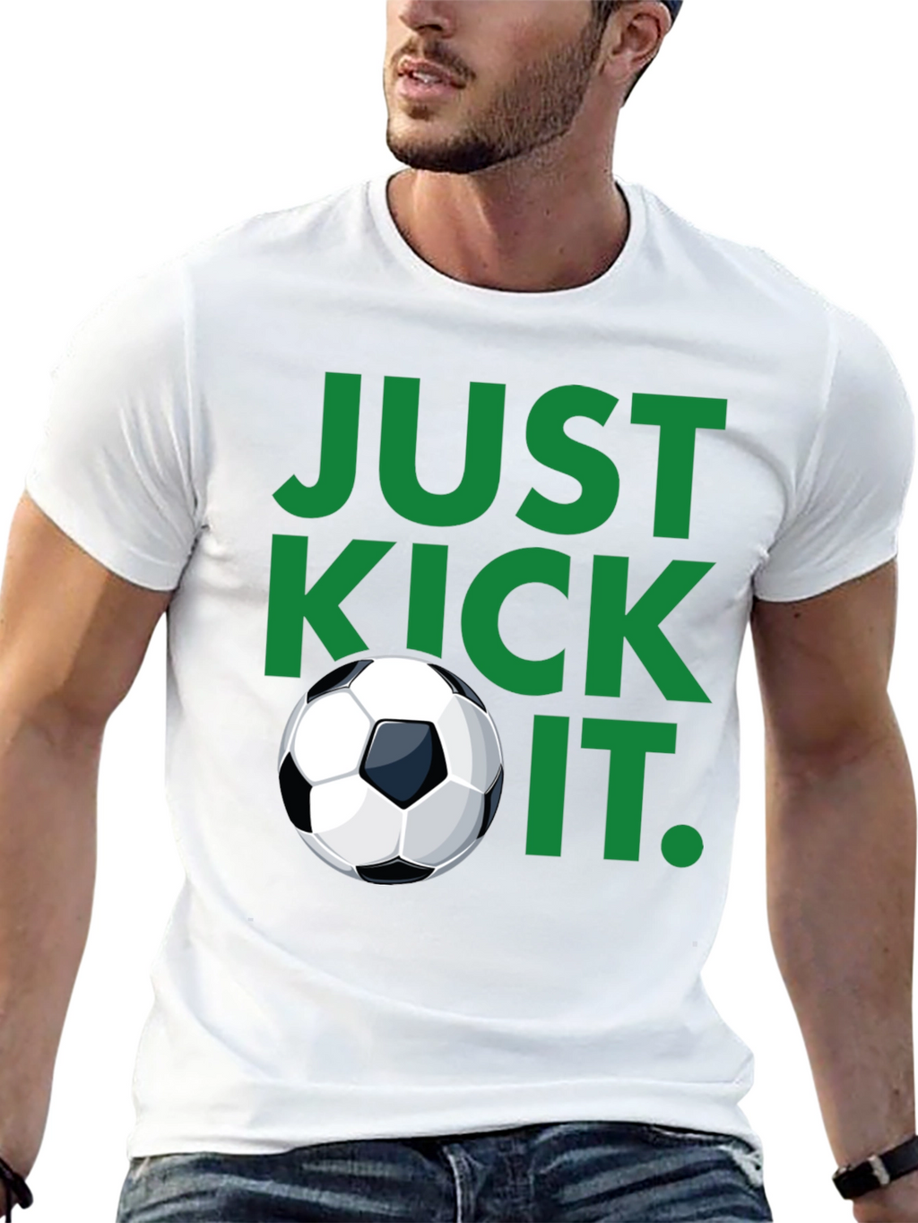Just Kick It Black Soccer T-Shirt