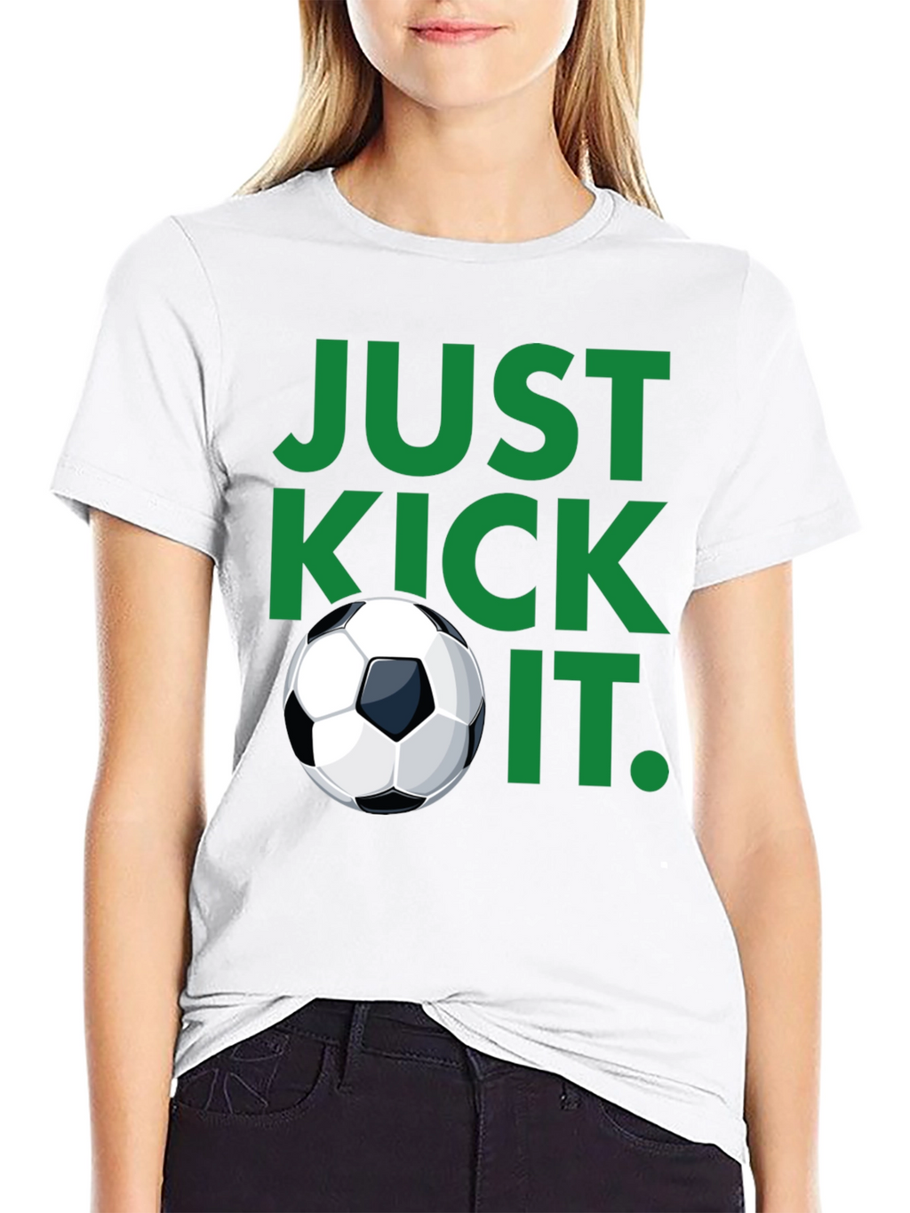 Just Kick It Black Soccer T-Shirt