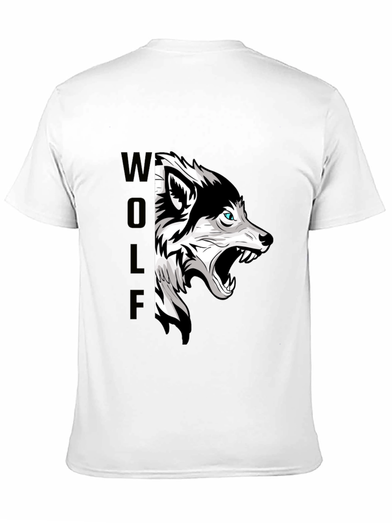 Mens Black Wolf Graphic Print T-Shirt