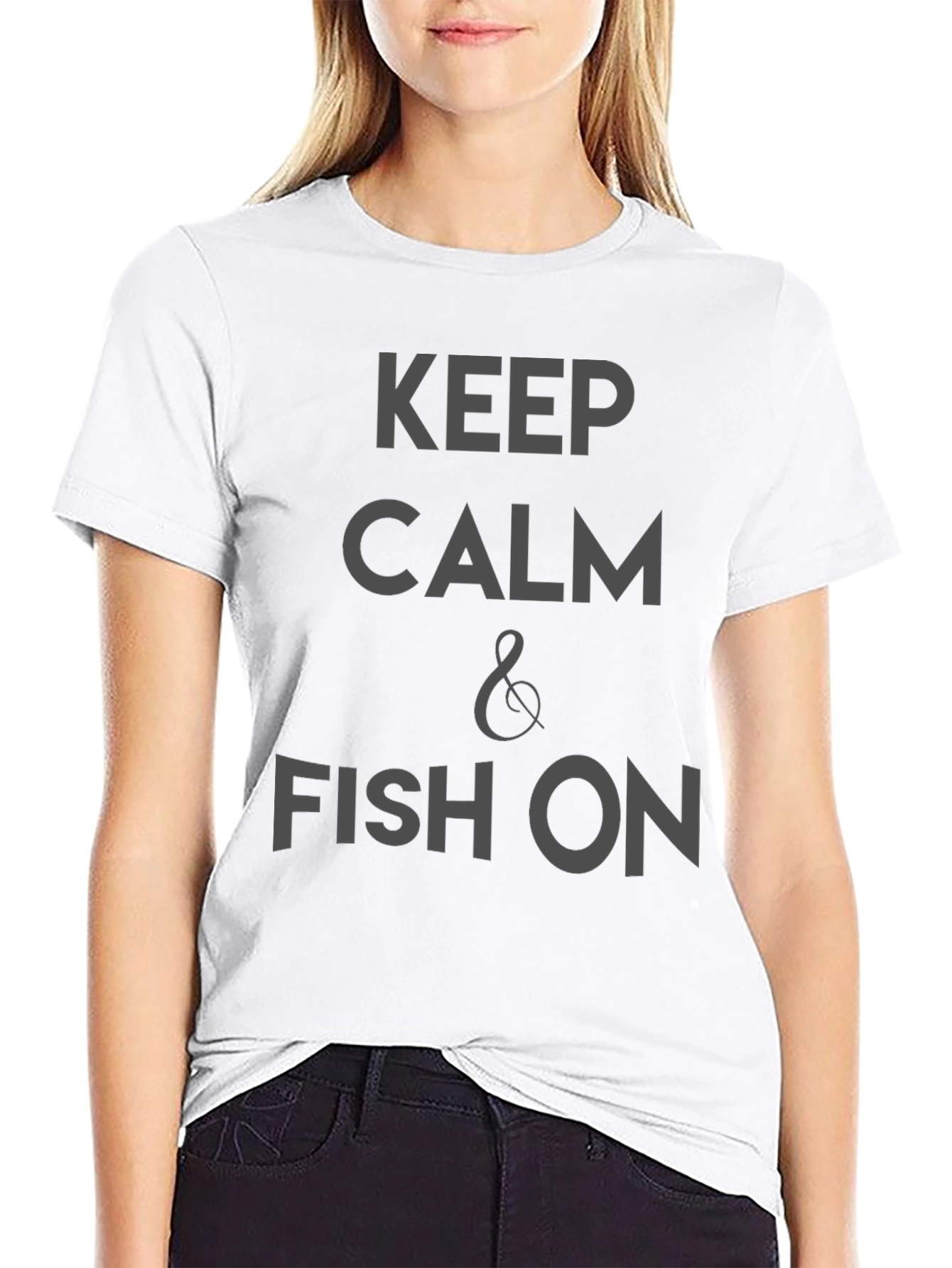 Keep Calm & Fish On Black T-Shirt