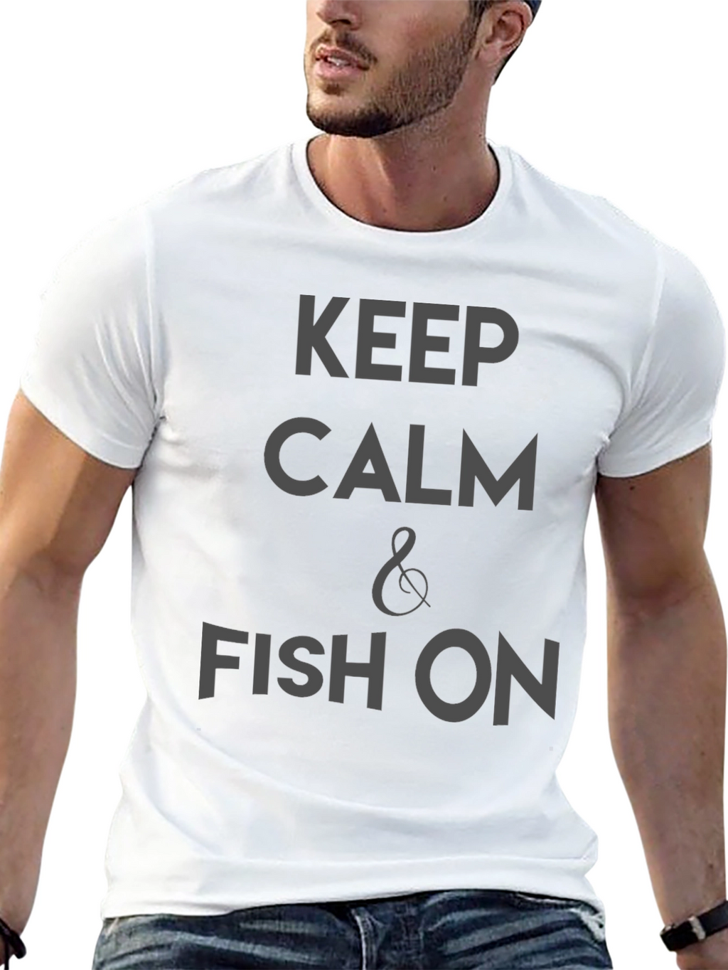 Keep Calm & Fish On Black T-Shirt