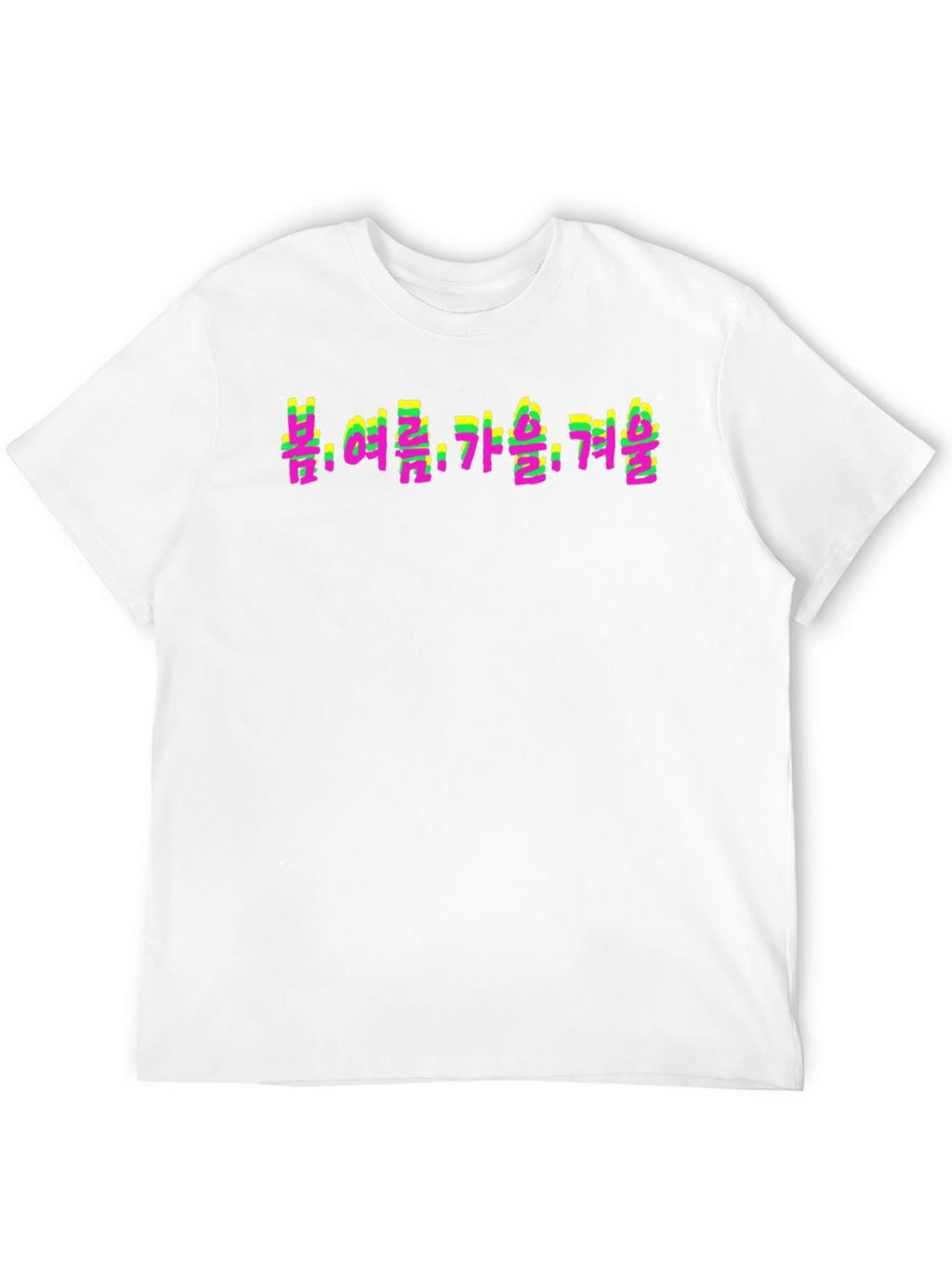 Seasons Korean Text T-Shirt