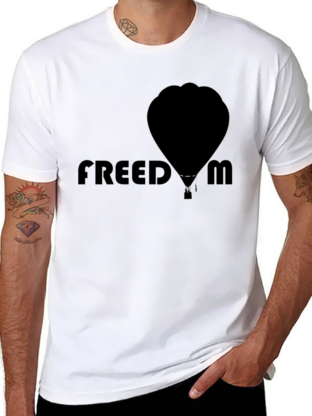 Freedom Hot Air Balloon Graphic T-Shirt