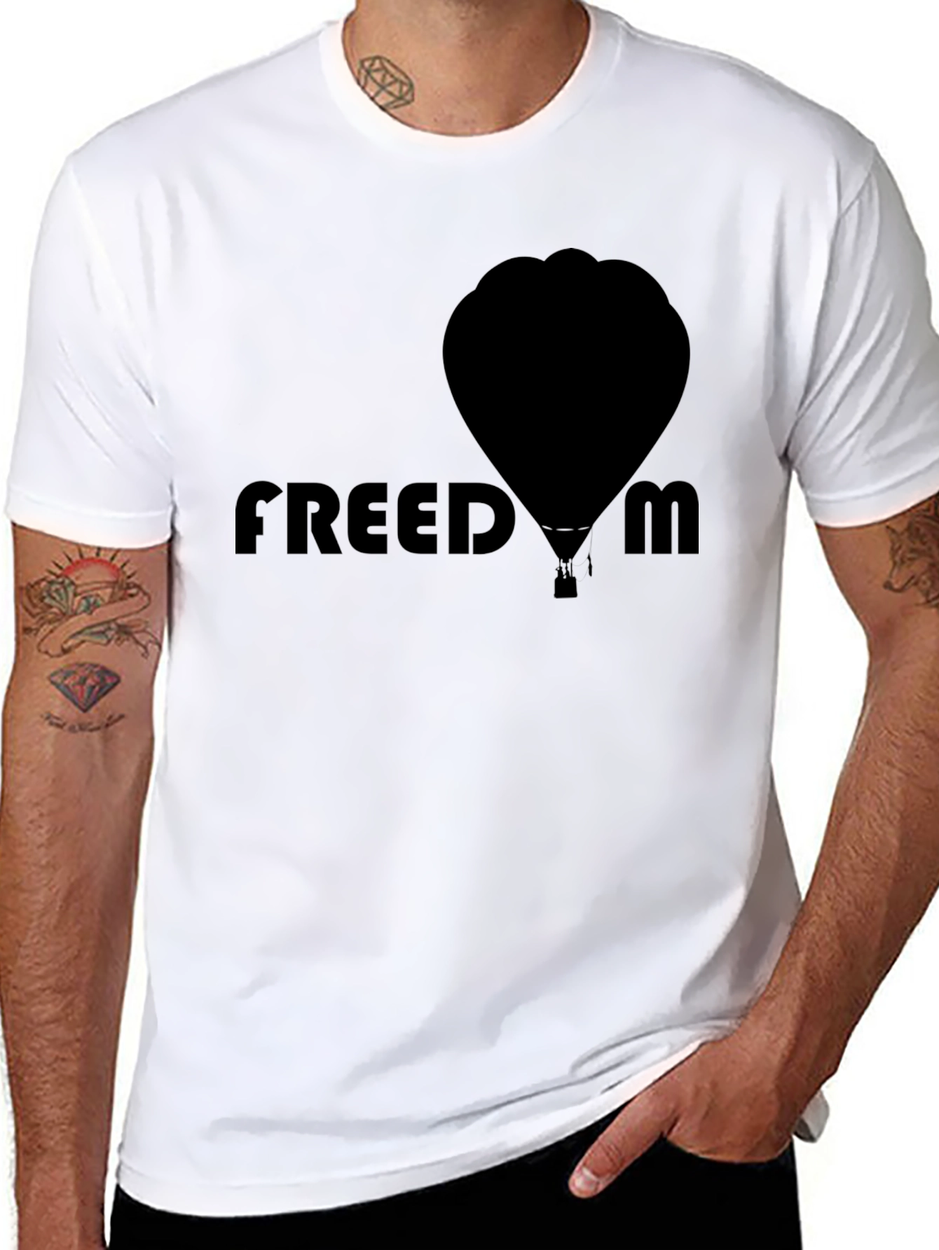 Freedom Hot Air Balloon Graphic T-Shirt