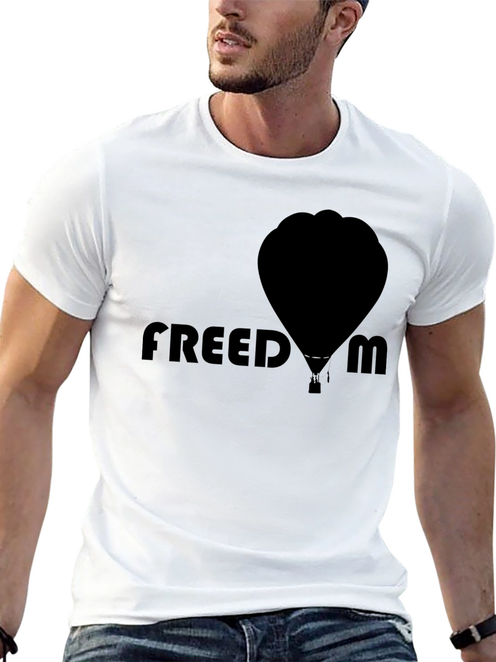 Freedom Hot Air Balloon Graphic T-Shirt