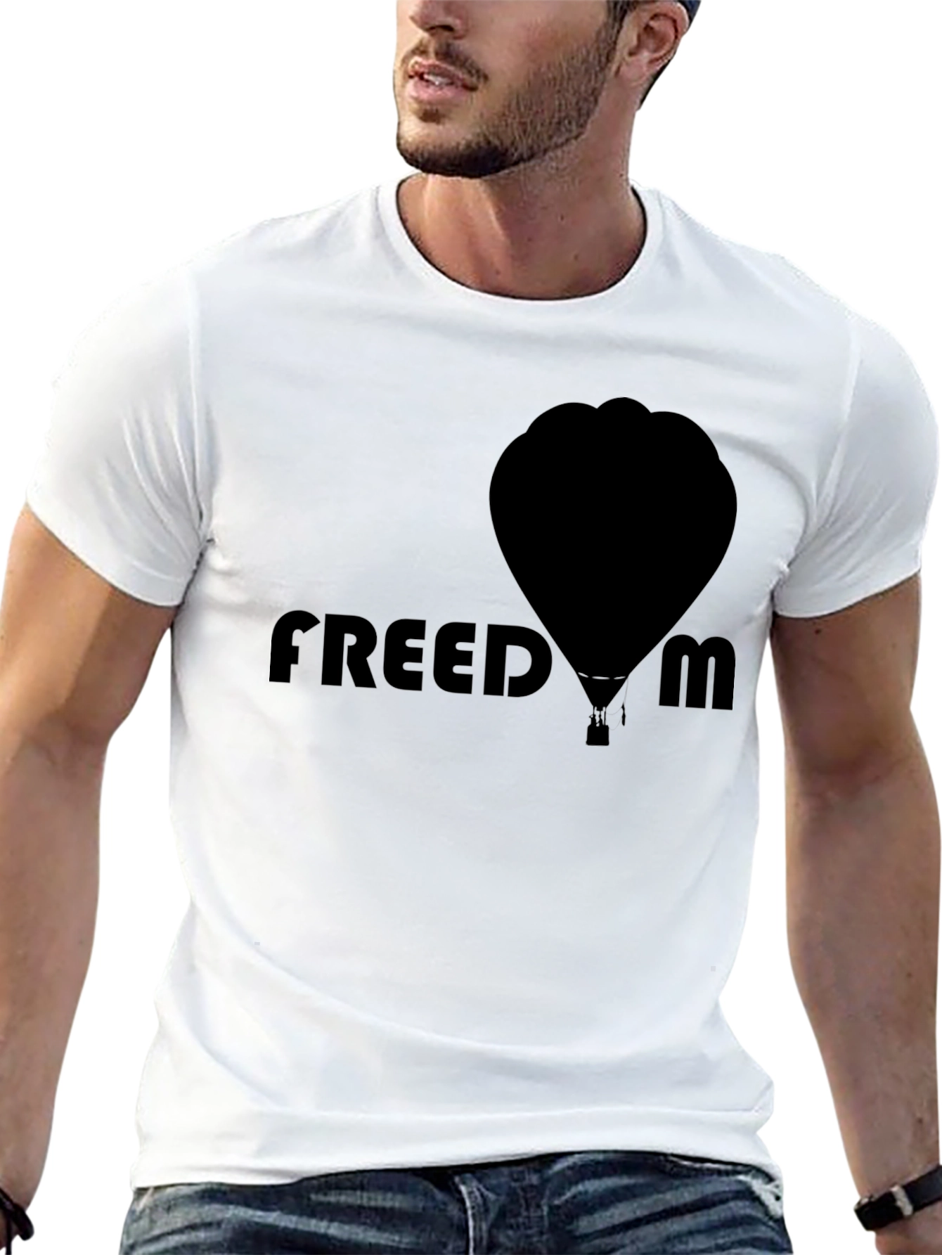 Freedom Hot Air Balloon Graphic T-Shirt
