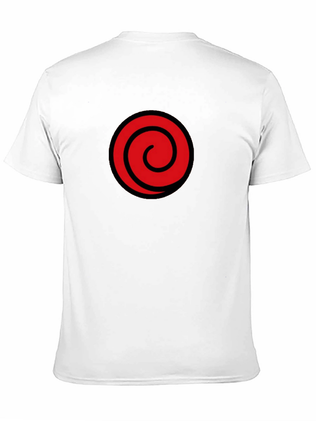 Black T-Shirt with Red Spiral Graphic
