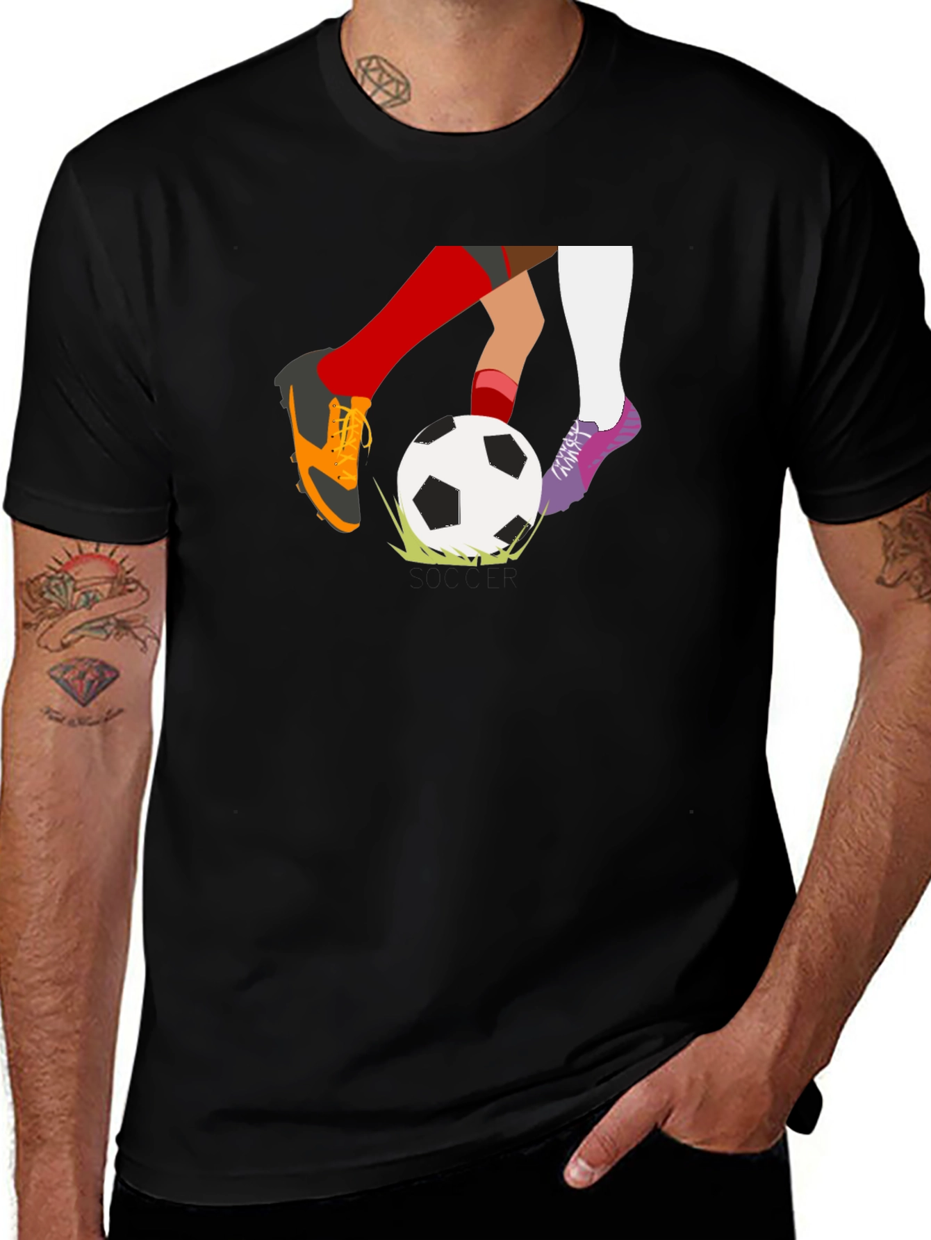 Soccer Ball Graphic Tee - Unisex Black T-Shirt