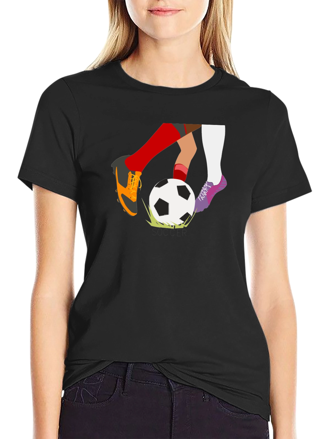 Soccer Ball Graphic Tee - Unisex Black T-Shirt