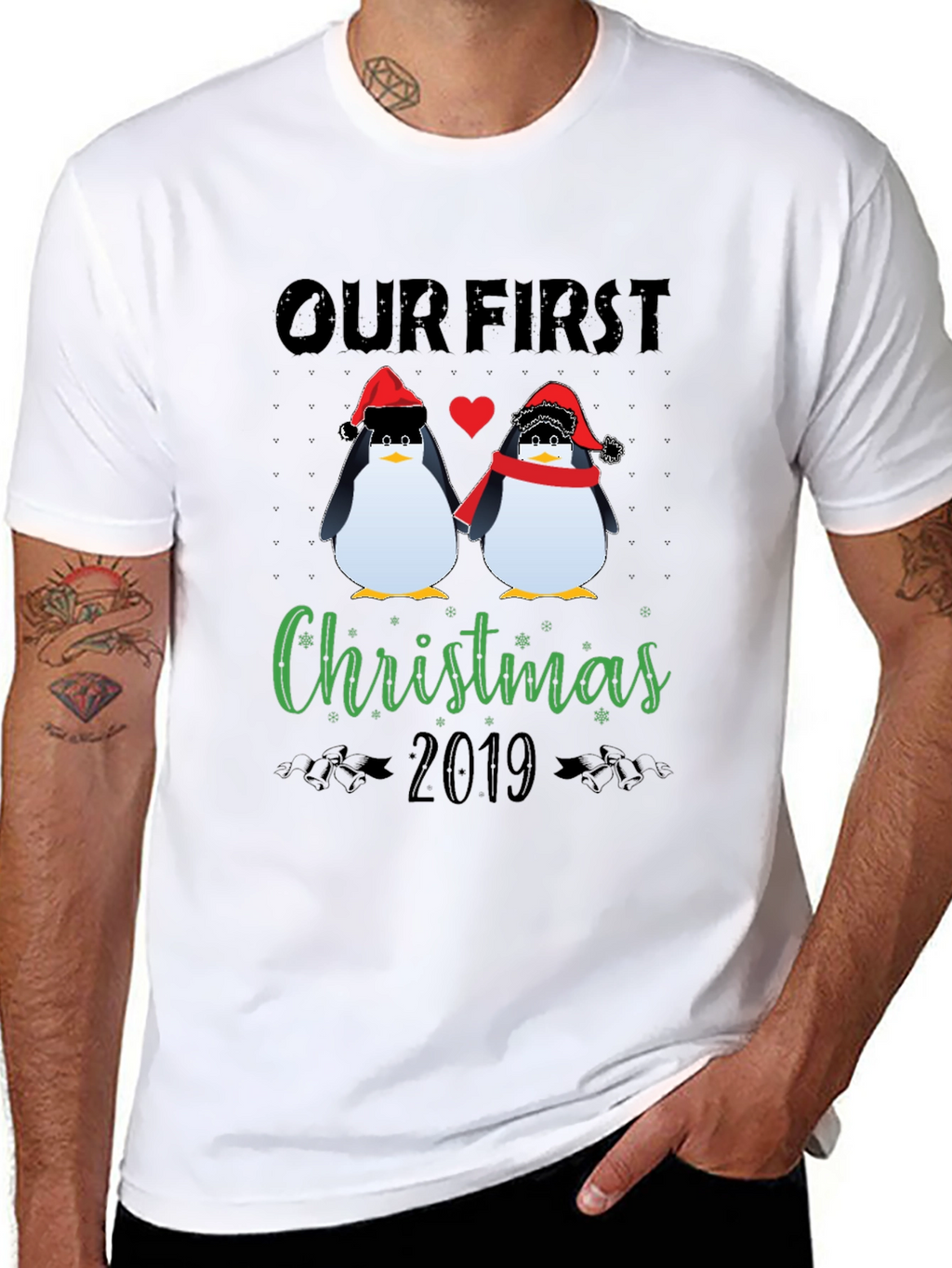 Our First Christmas 2019 Penguin Graphic Tee