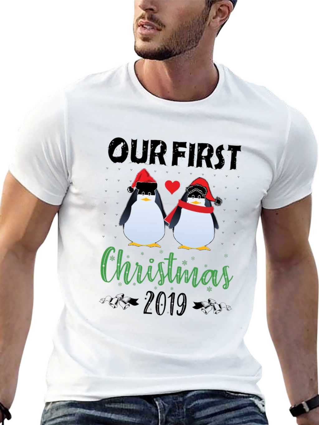 Our First Christmas 2019 Penguin Graphic Tee